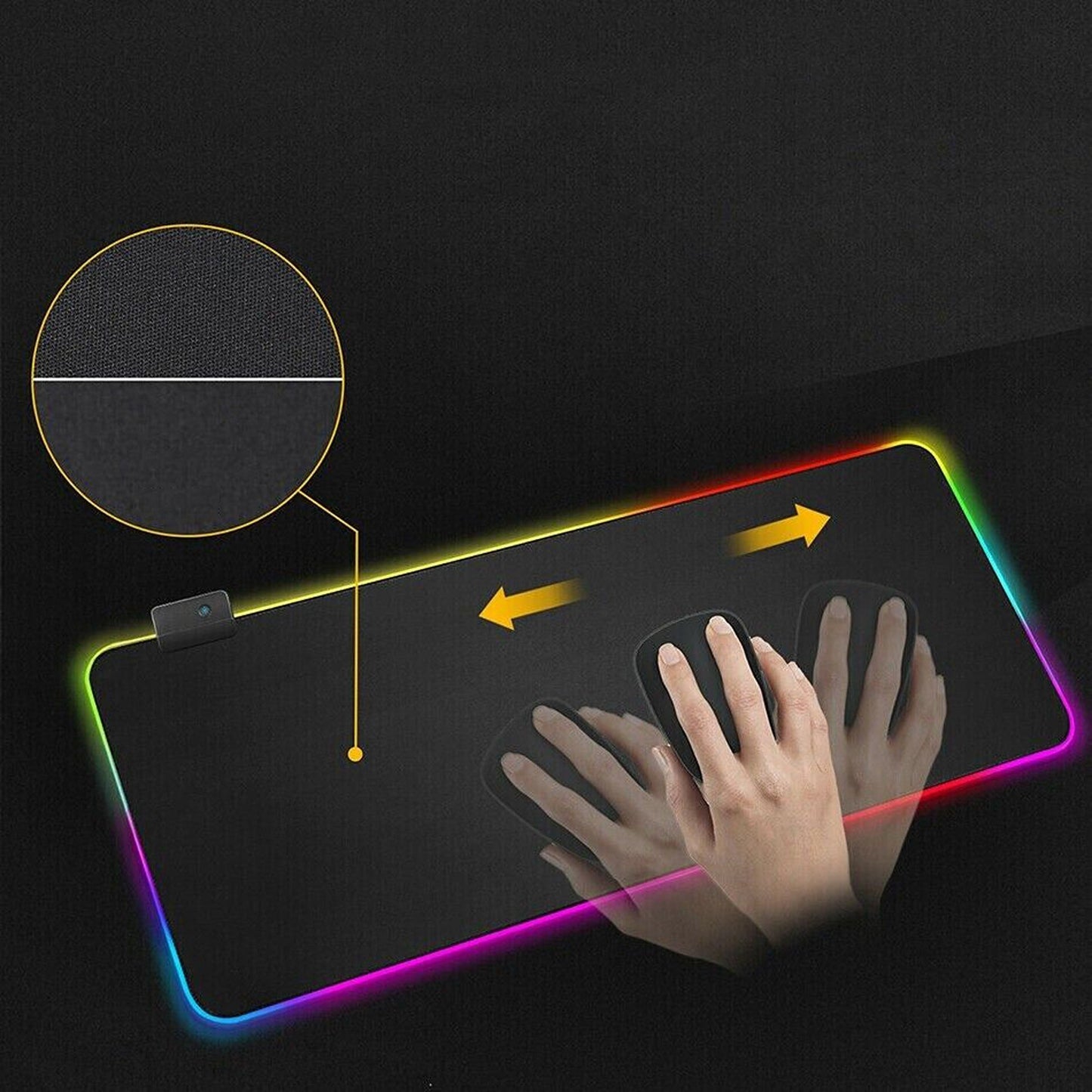 Extended Ultra Thick LED Gaming Mouse Pad Waterproof Rubber Anti-Slip Mat