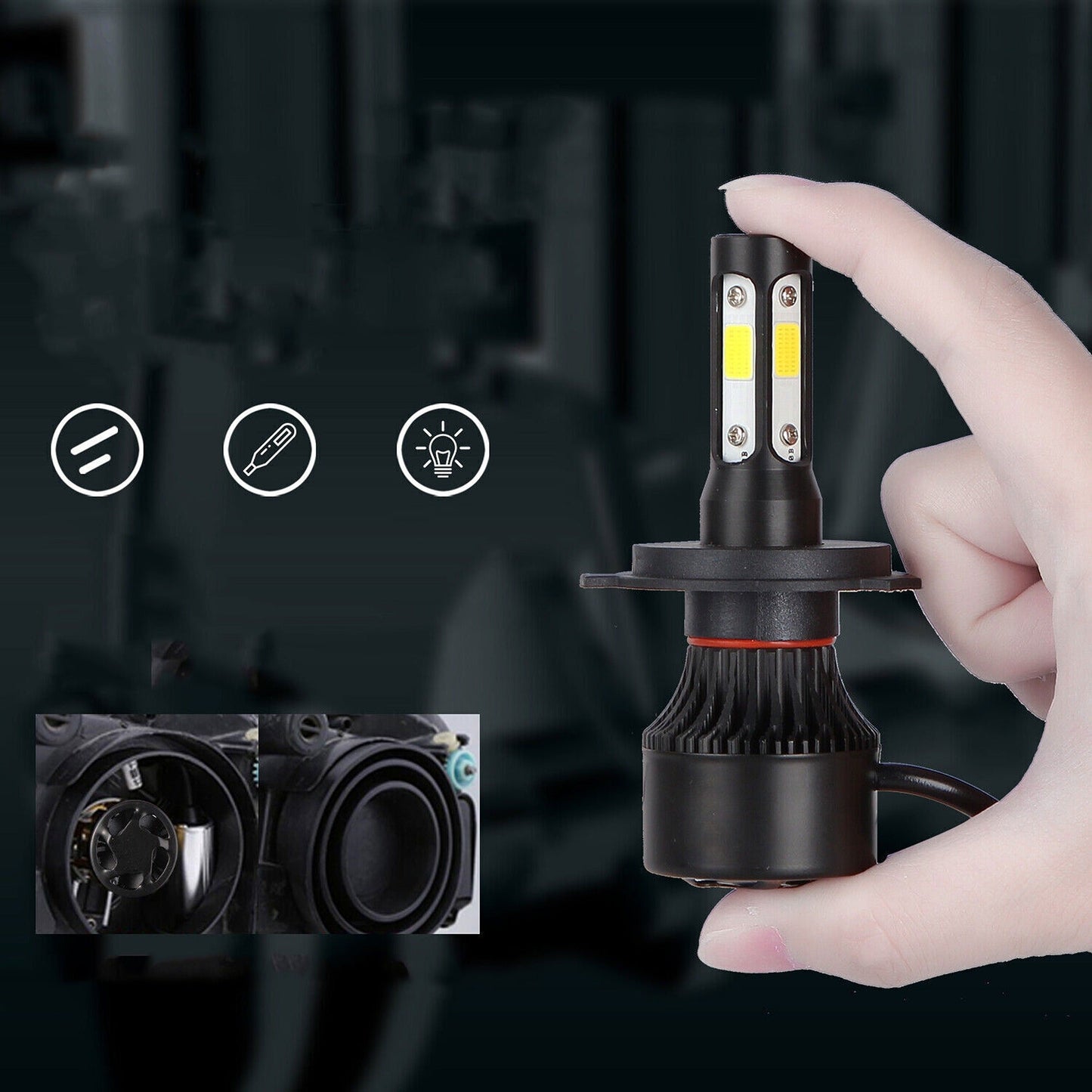 H4 9003 LED Headlight Kit High Low Beam Upgrade Lamp Bulbs 2000W 300000LM