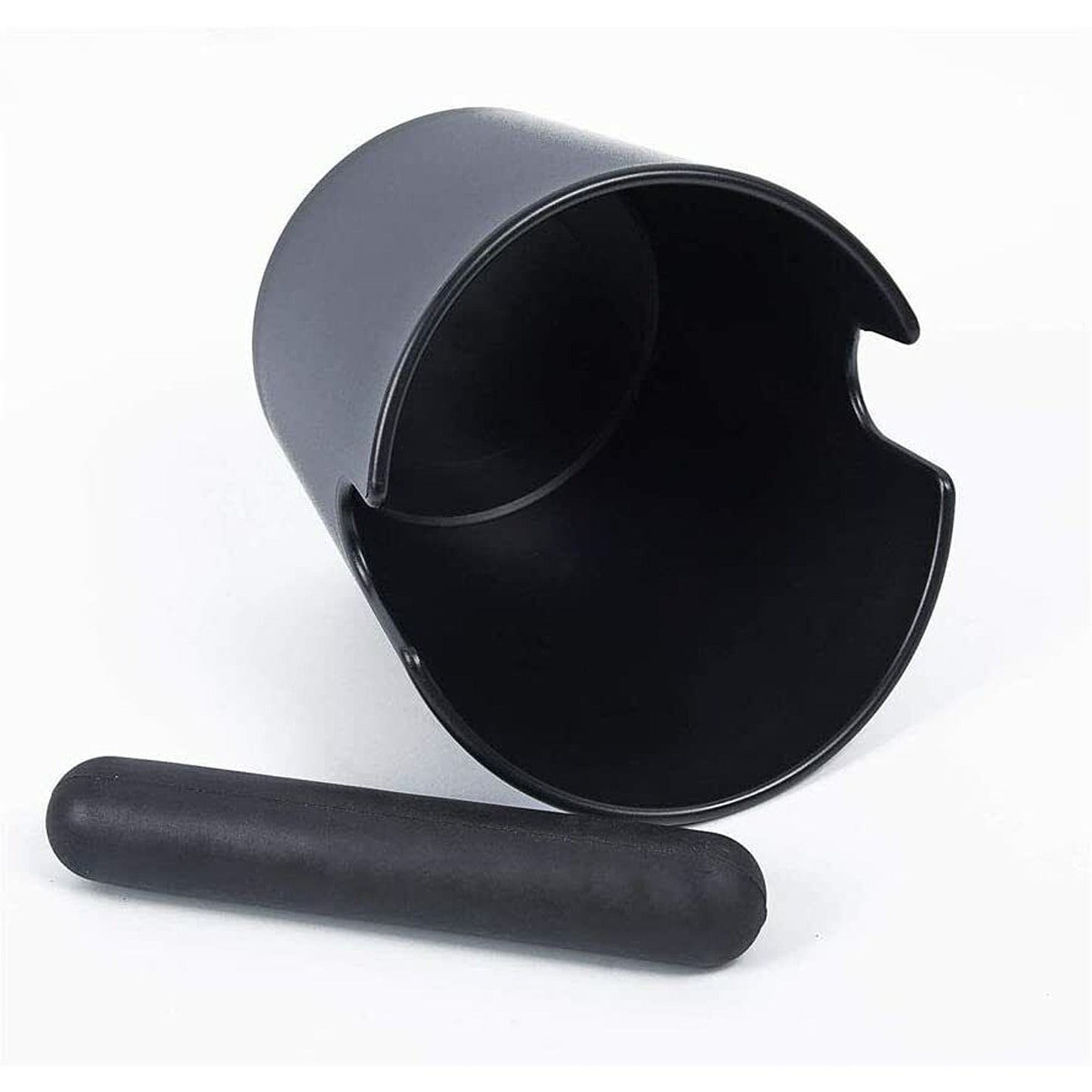 Coffee Knock Box with Tamper Black Espresso Waste Bin