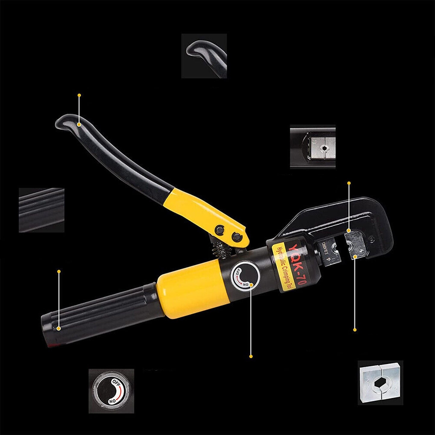 Hydraulic Crimper for Cable and Wire - 9 Dies 8 Ton