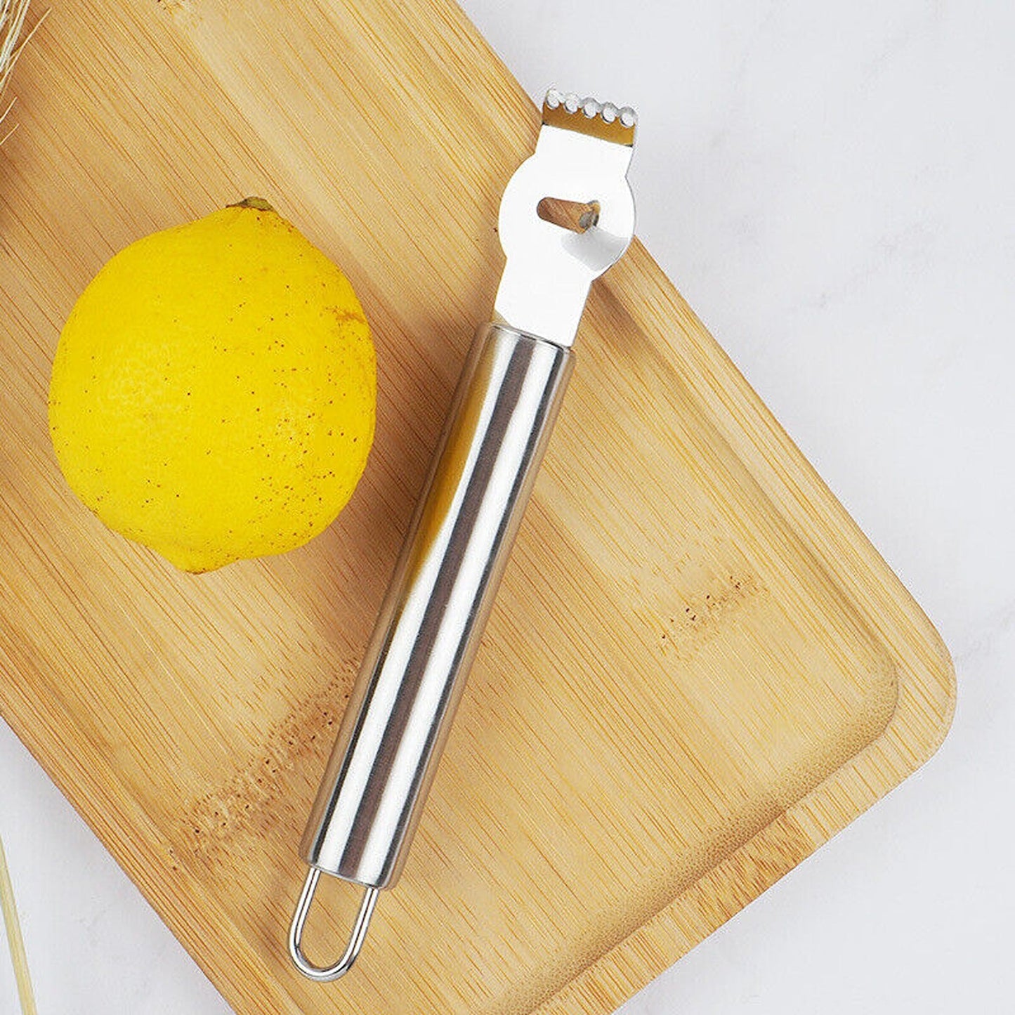 Stainless Steel Lemon Zester and Channel Knife for Citrus Garnishing