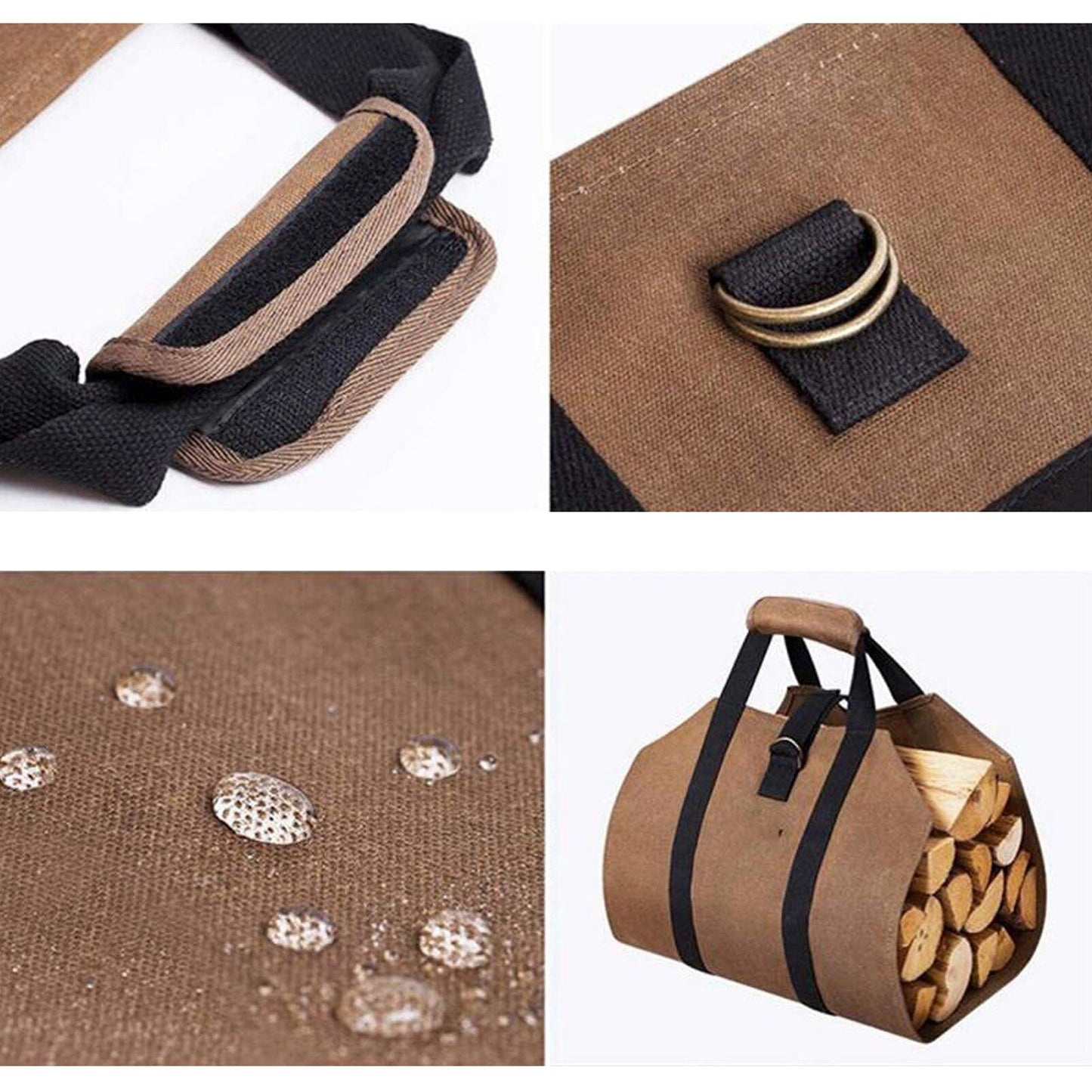 Canvas Wood Carrying Holder Multifunctional Firewood Carrier Bag
