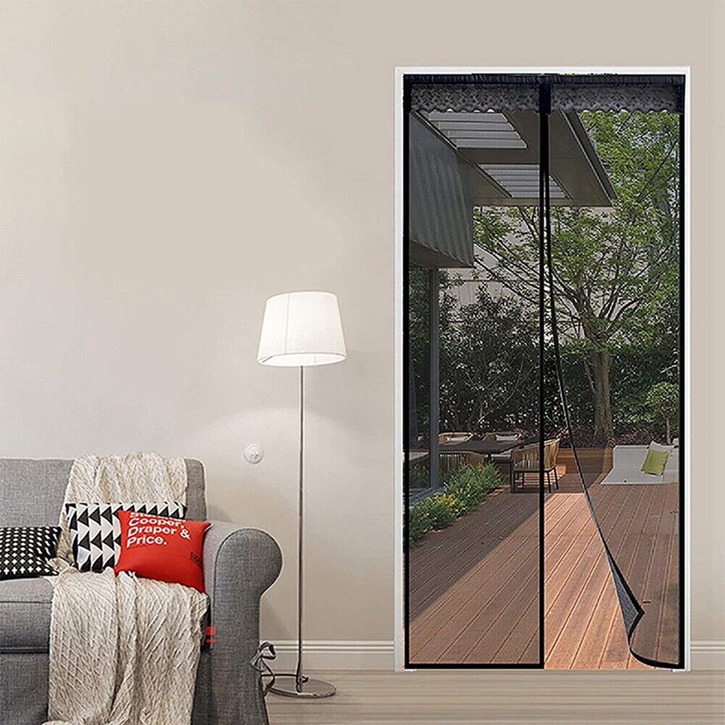 Hands-Free Instant Magnetic Mesh Screen Door for Pets and Bugs 2 Pack
