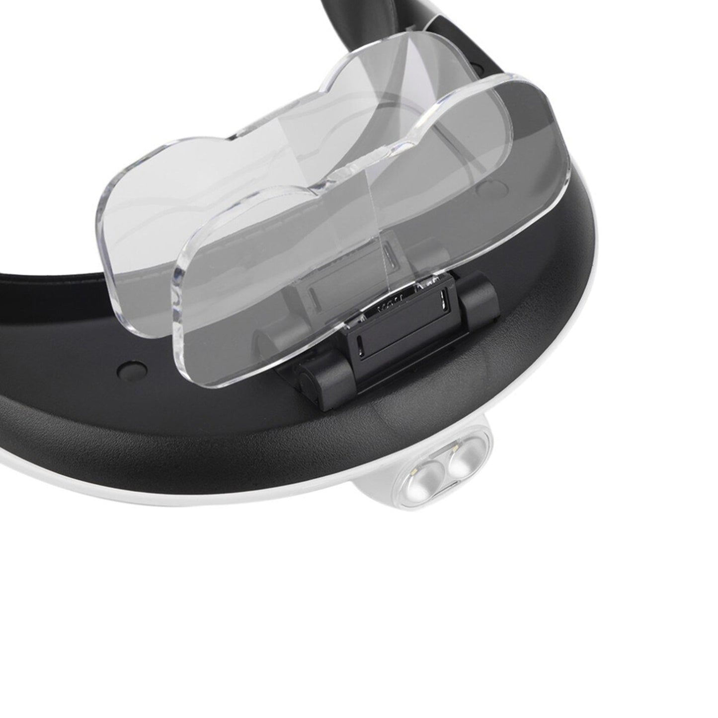 Headset Magnifier with LED Light Illuminated Headband Loupe White