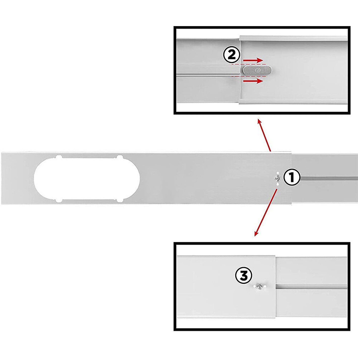 Portable Air Conditioner White Window Slide Kit Plate with Screws