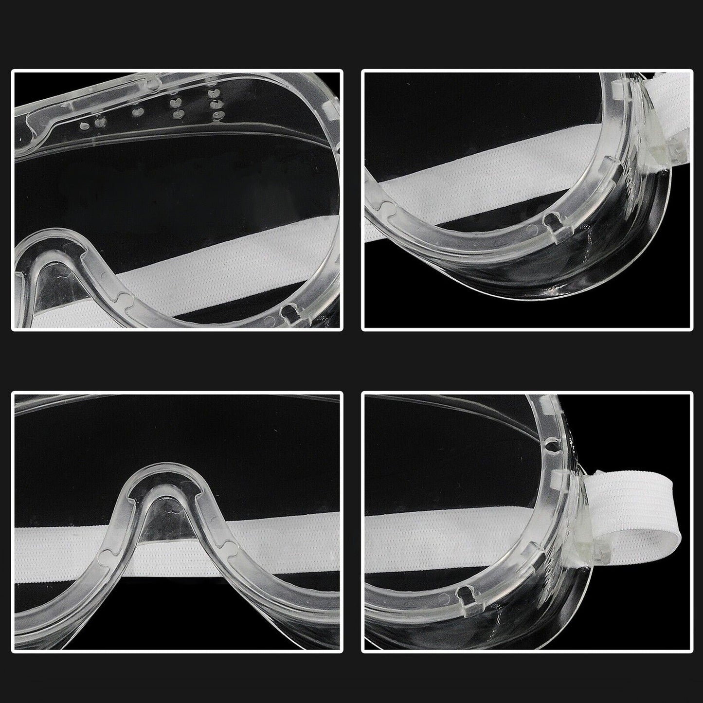Adjustable Transparent Safety Goggles for Dust and Splash Protection