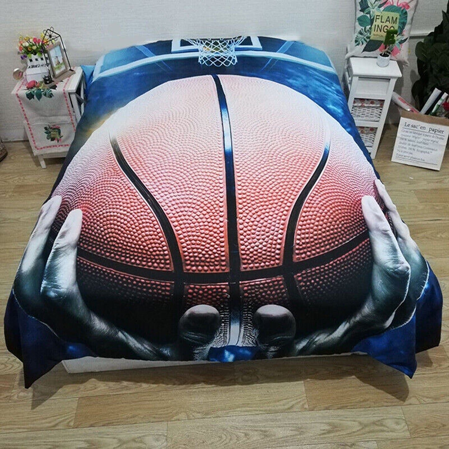 Kids Basketball Themed Bedding Soft Duvet Quilt Cover Set for All Bed Sizes