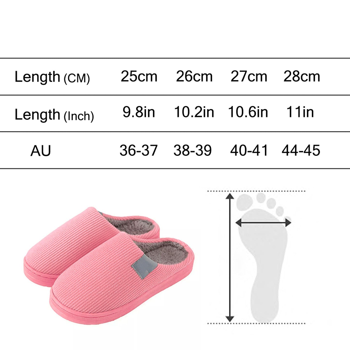 Pink Plush Lined Anti-Slip Winter Slippers Warm Indoor Slides for Men and Women