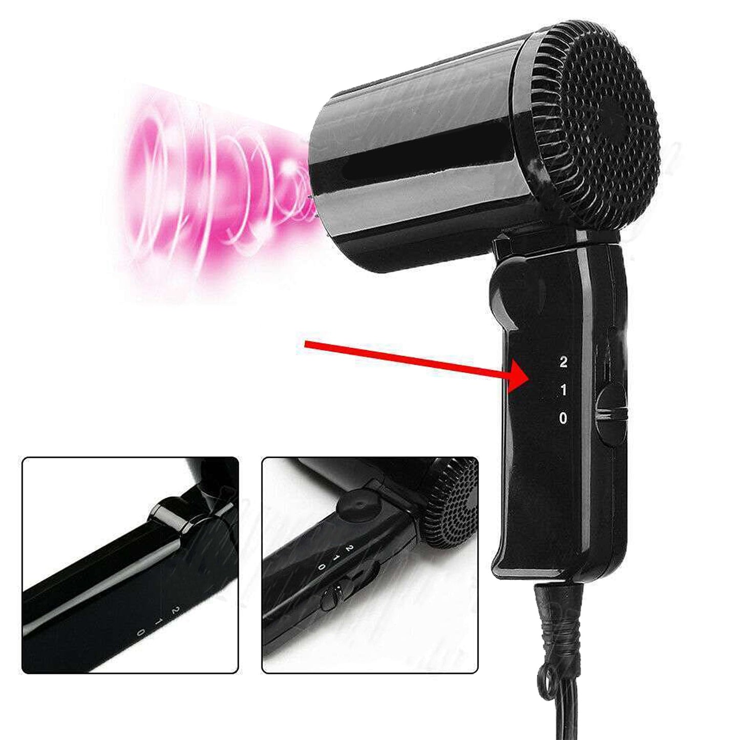 Portable 12V Hairdryer Glass Defroster for Cars and Caravans Ideal for Camping