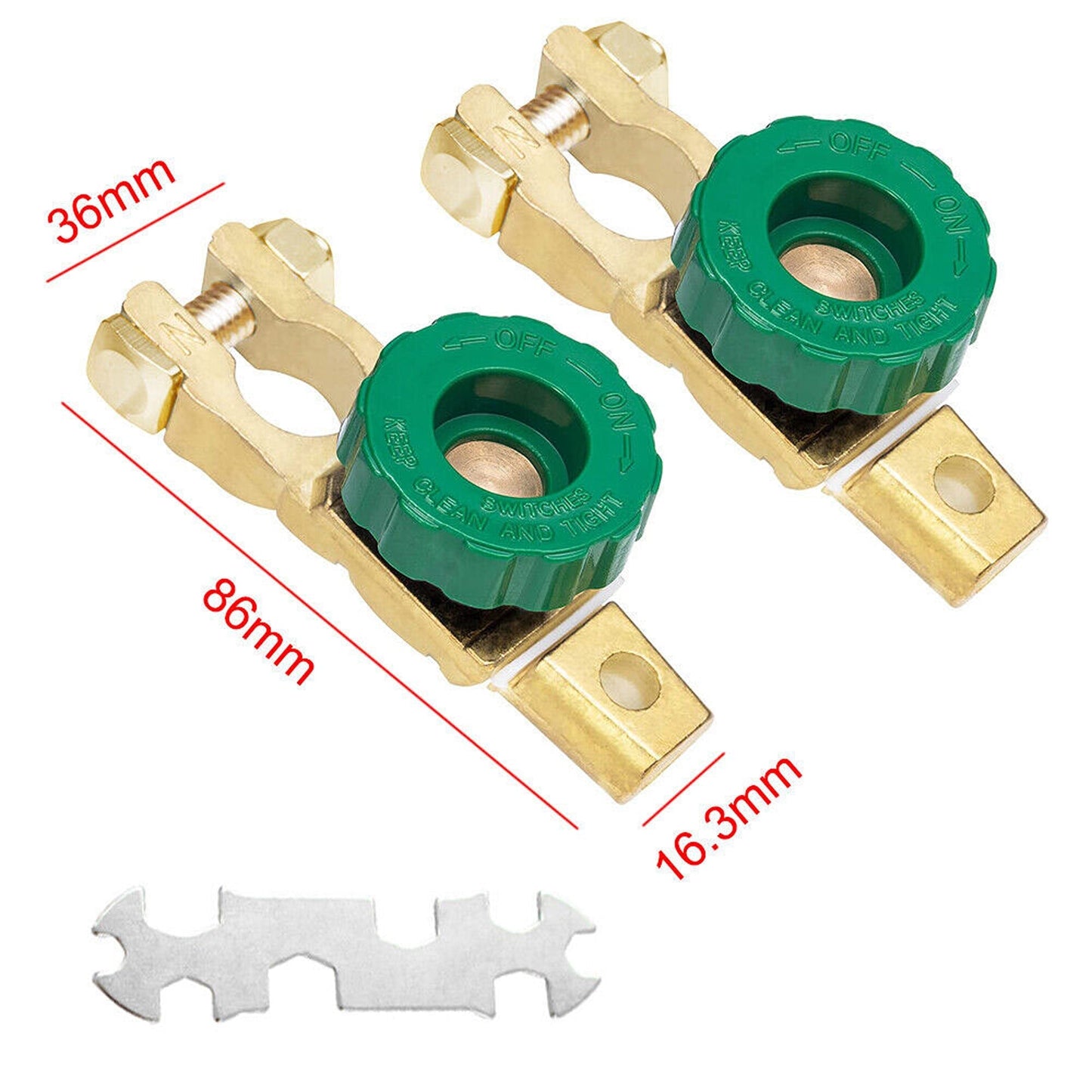 2pcs Motorcycle and Car Battery Disconnect Switch Isolator Cut Off