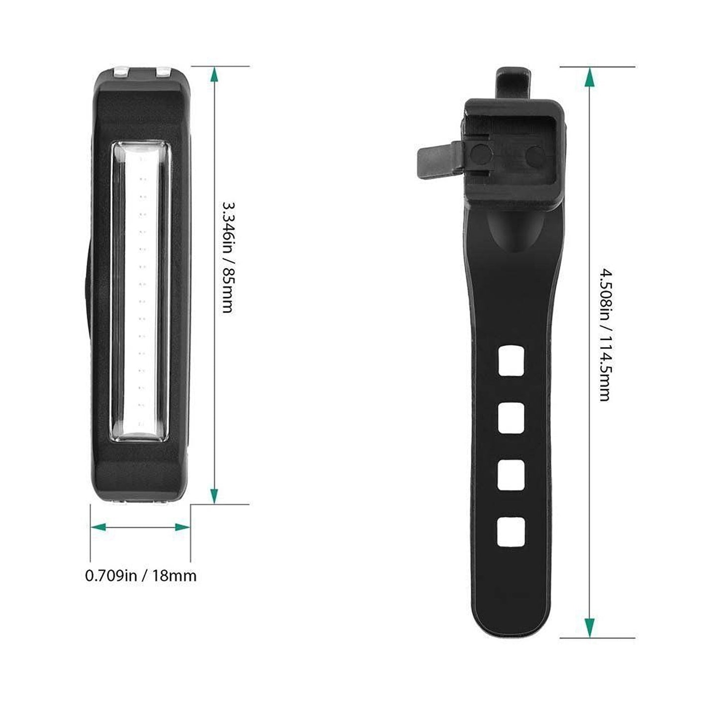 Bike Light Rechargeable LED Front Headlight Rear Tail Lamp