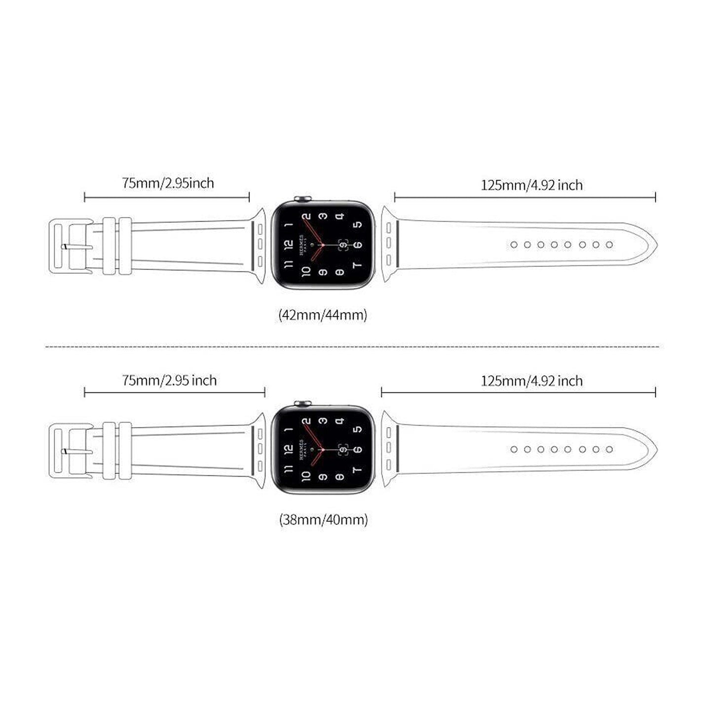 Orange Leather Strap For Apple Watch iWatch Band Series 9 8 7 6 5 4 3 SE 45 44 41