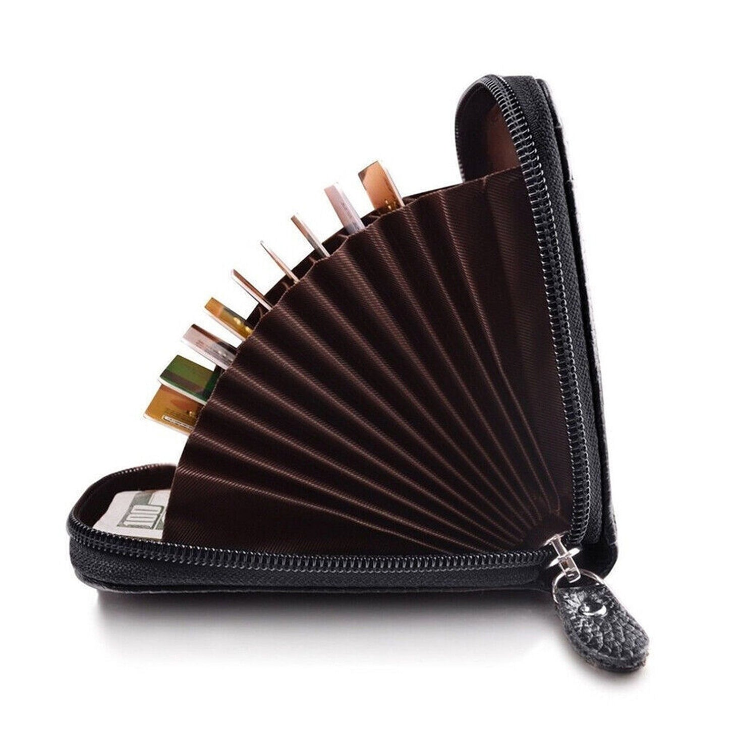 RFID Blocking Anti-theft Credit Card Holder with Leather Wallet