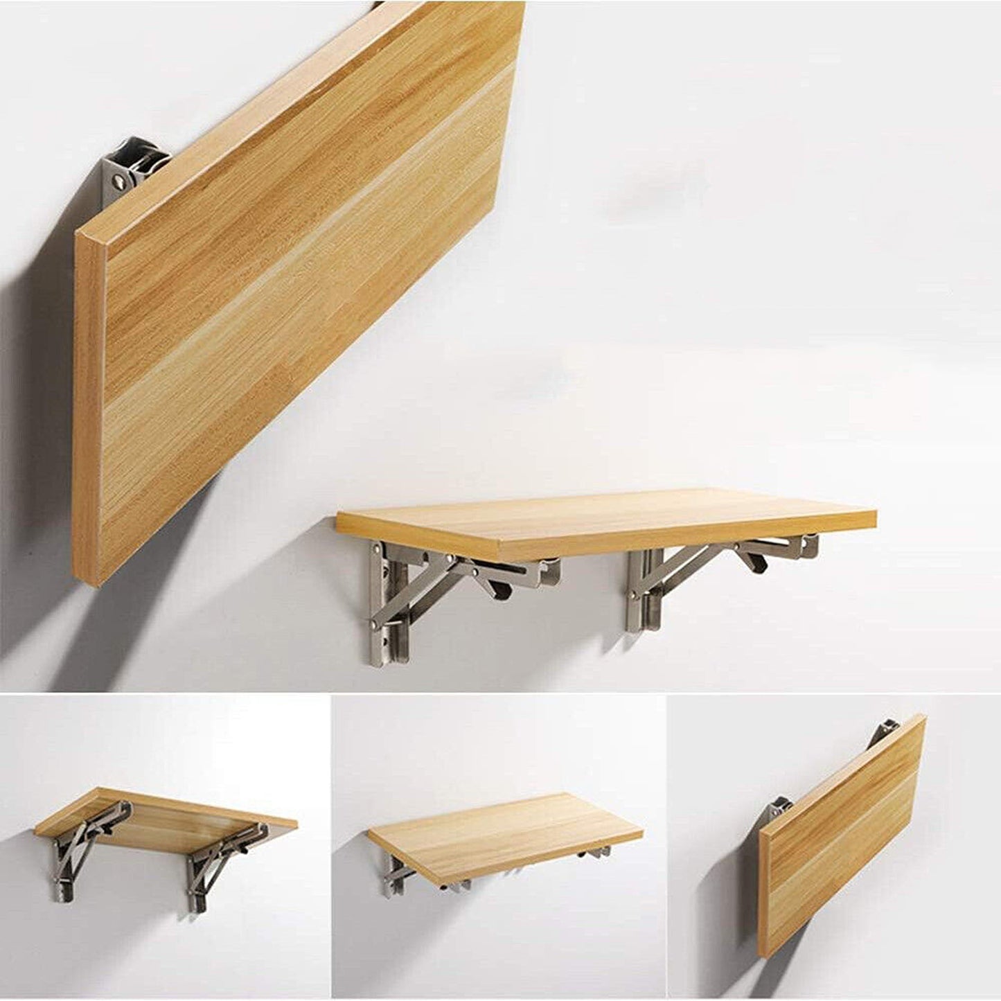 2pcs Stainless Steel Wall Shelf Bracket Folding Heavy Duty