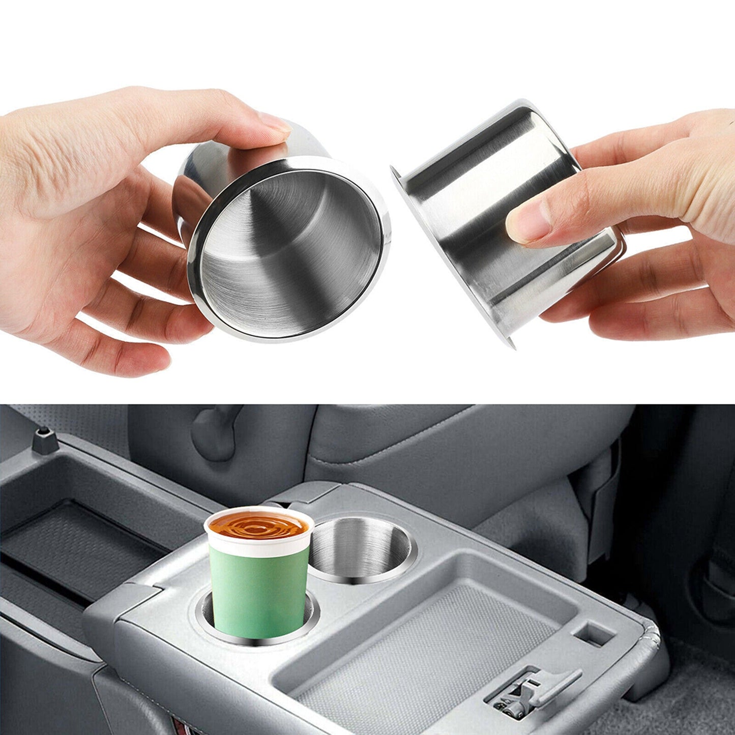 2pcs Steel Drink Holder Stainless Cup For Truck RV Boat Camper