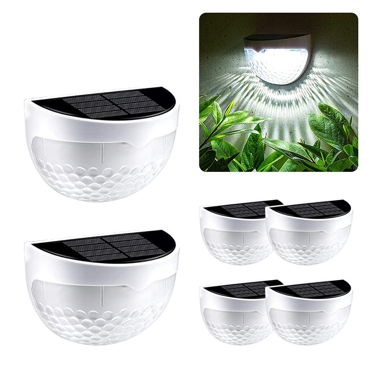 4-Pack Solar Powered LED Wall Lights Waterproof for Outdoor Garden and Fence