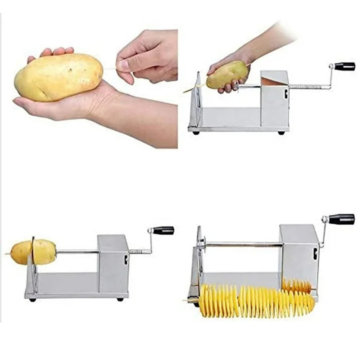 Manual Potato Tornado Slicer with Automatic Spiral Cutting Machine