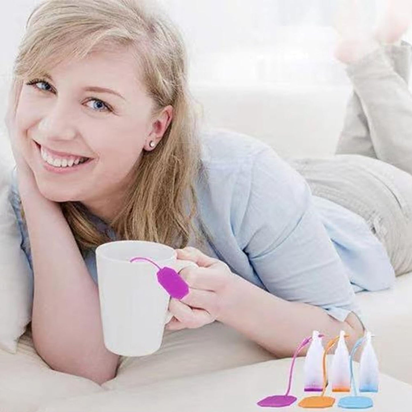 Herbal Silicone Leaf Tea Infuser Reusable Strainer Bag Shaped