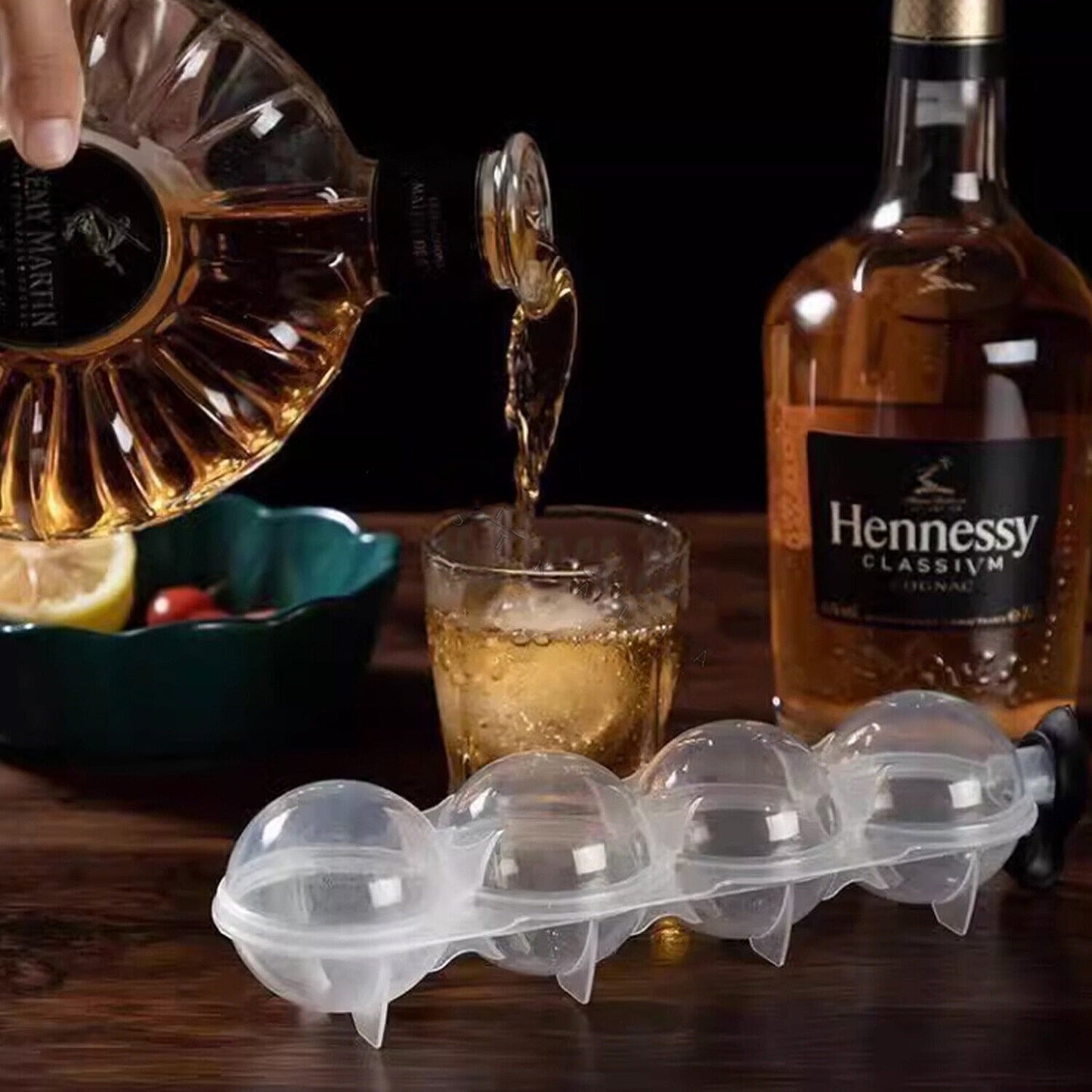 Silicone Ice Sphere Molds Large Round Ice Ball Maker - 4 Trays
