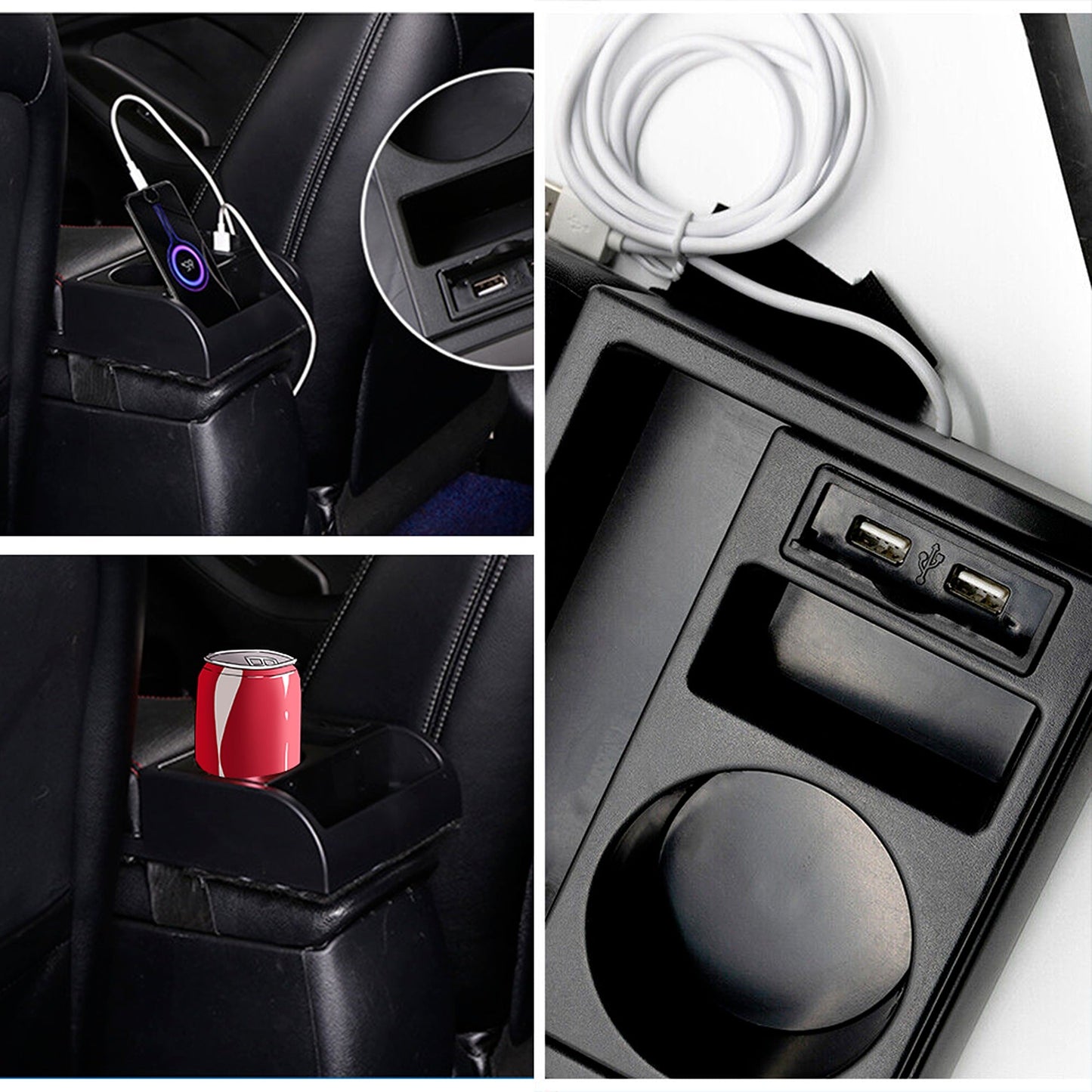 Armrest Cover with USB Interface for Car Interior Modifications