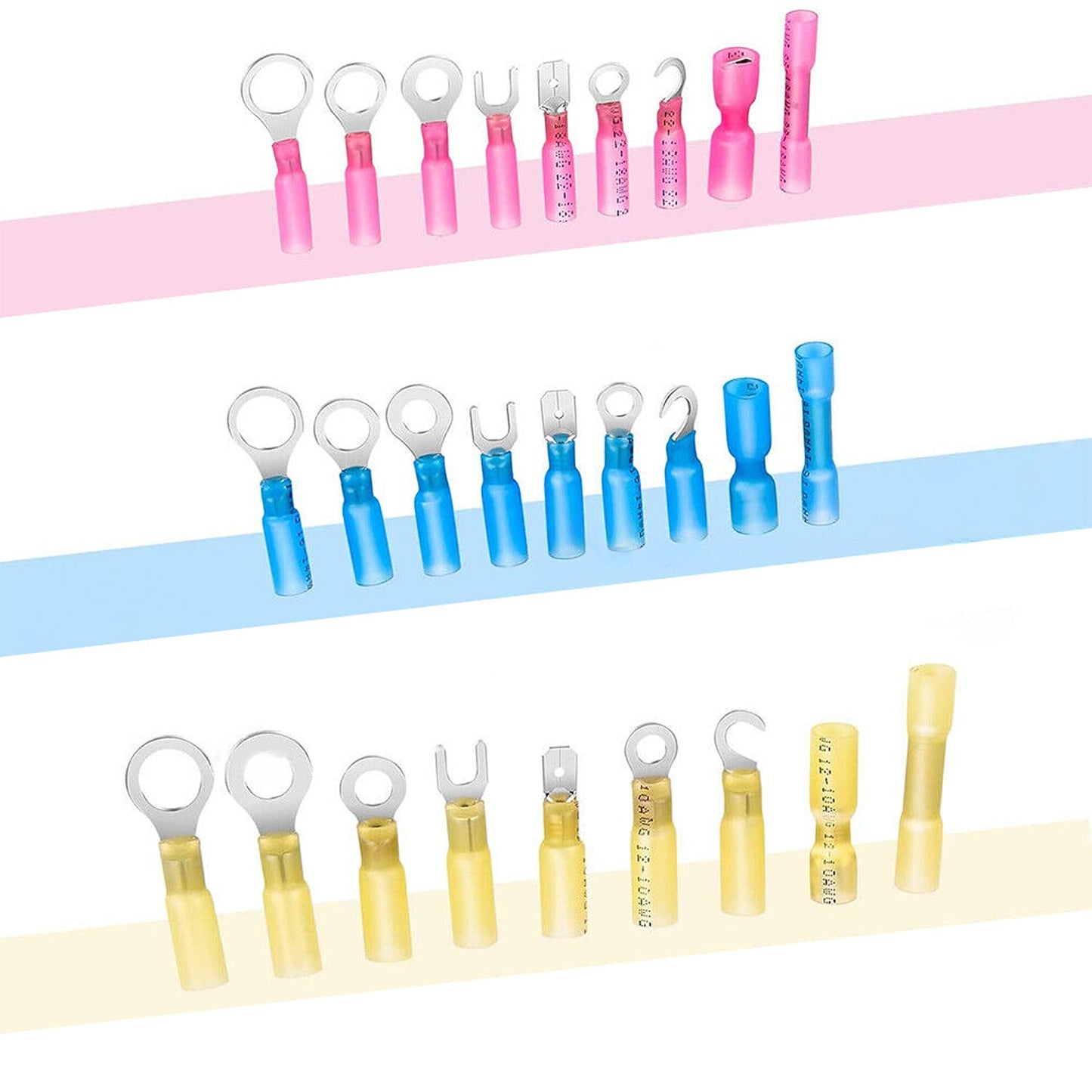 240pcs Heat Shrink Electrical Terminals Wire Connectors Crimp Marine Kit