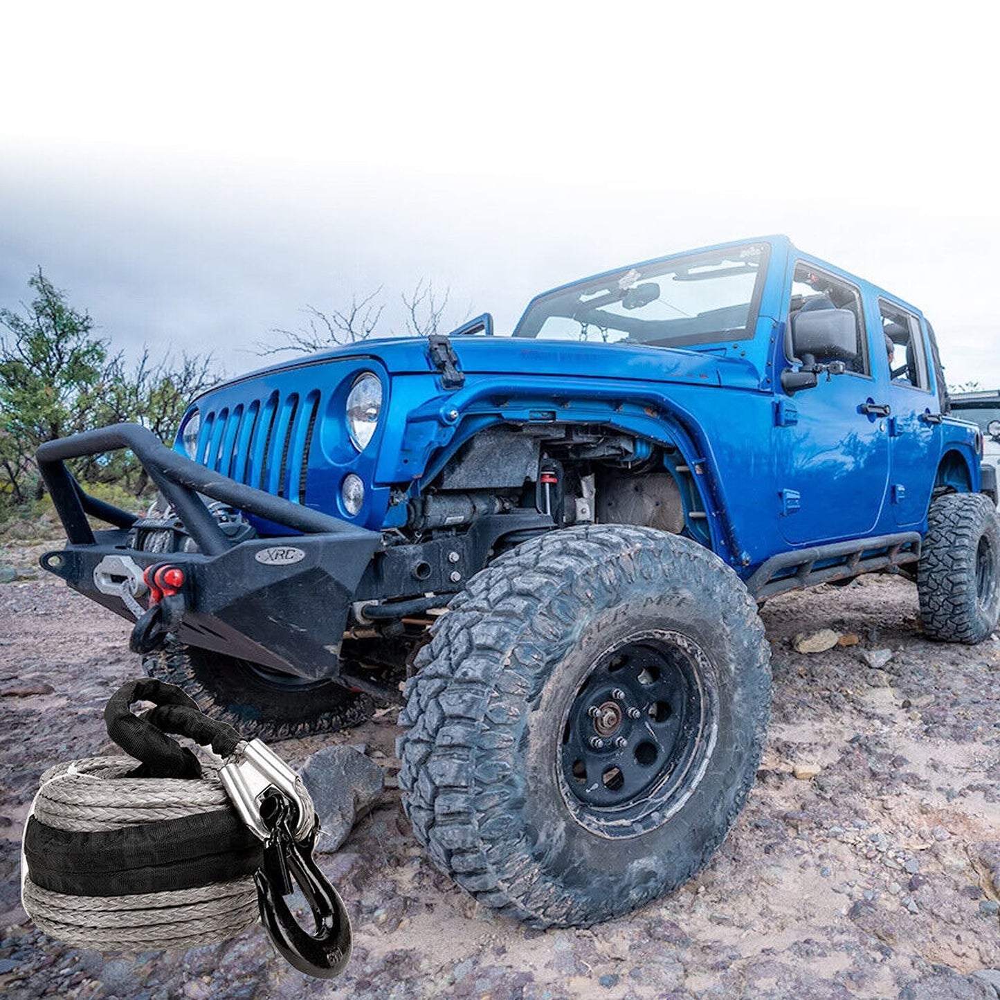 Synthetic Dyneema Winch Rope with Recovery Tow Hook