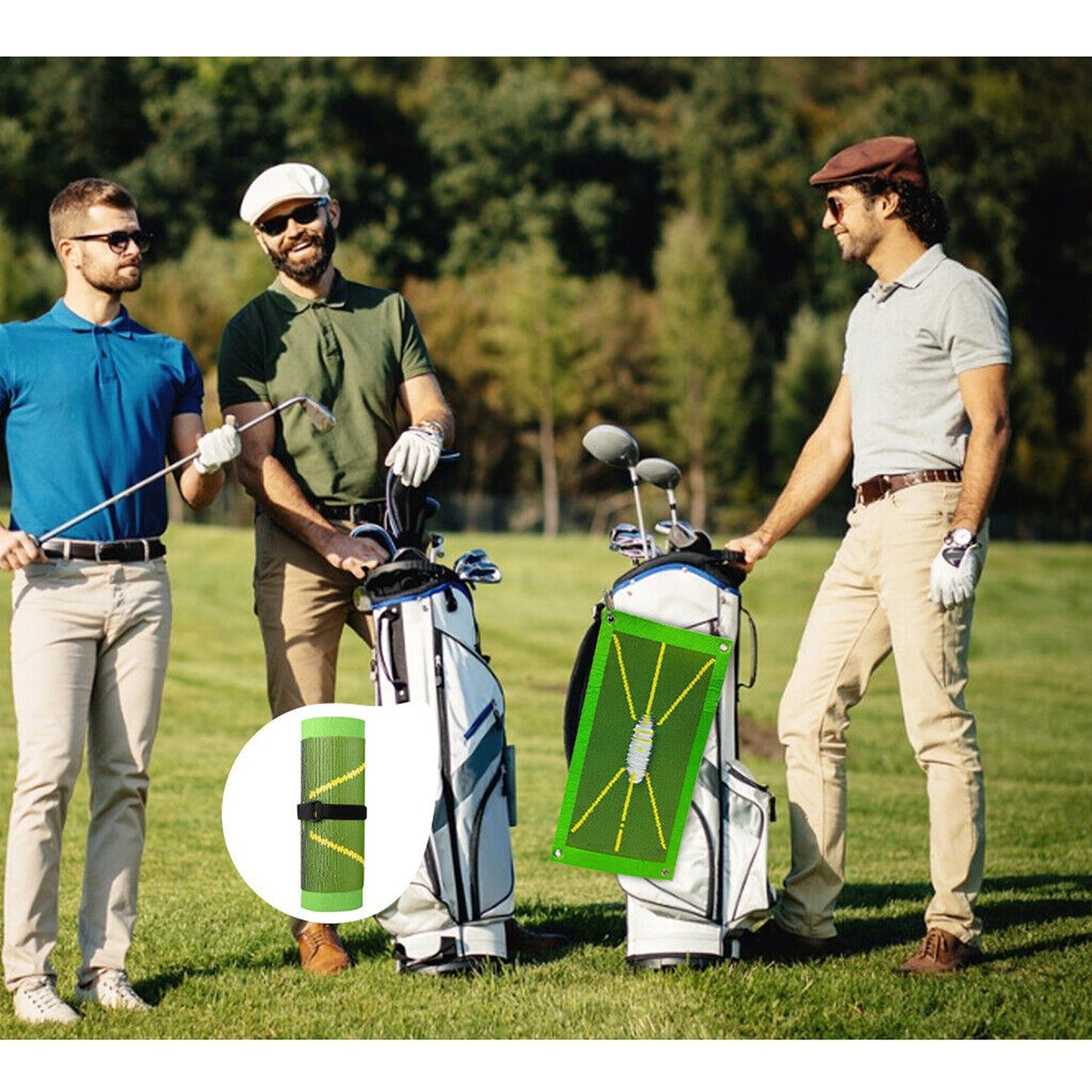 Golf Training Aid for Swing Detection with Mat Hook Spike Ball Set