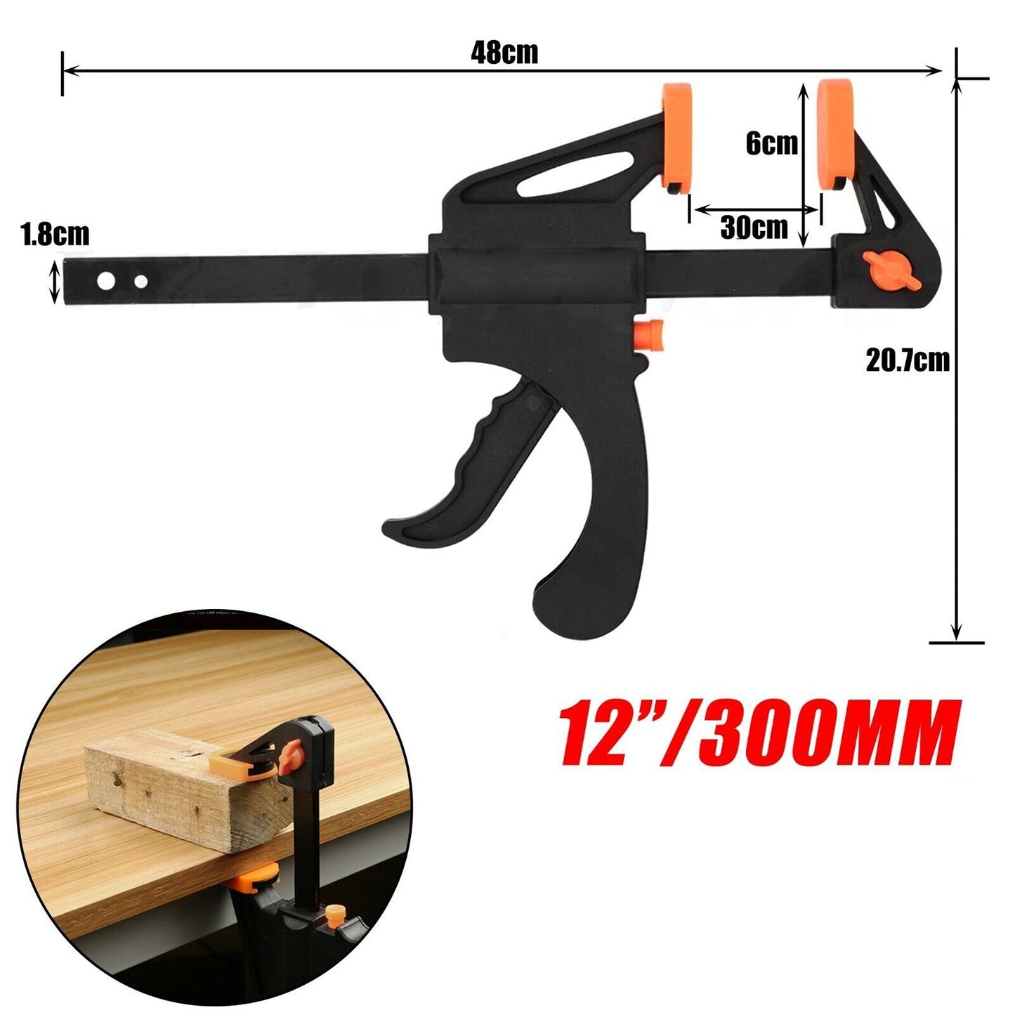 Quick Grip F-Style Ratchet Release Squeeze Woodworking Bar Clamp
