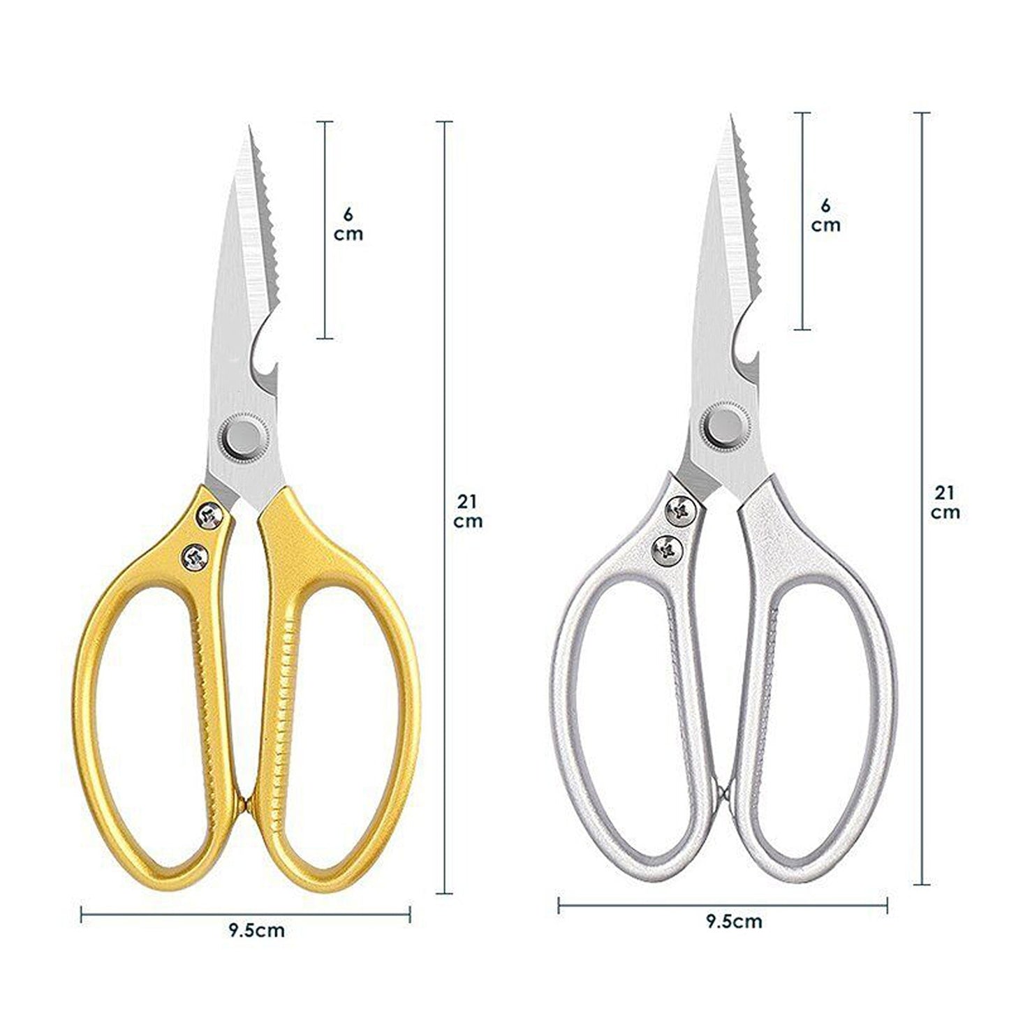 Heavy Duty Kitchen Scissors for Chicken Bones and Fish Includes Bottle Opener