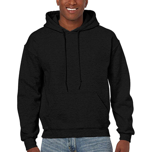 Black Men Fleece Hooded Sweatshirt Gym Pullover Jumper
