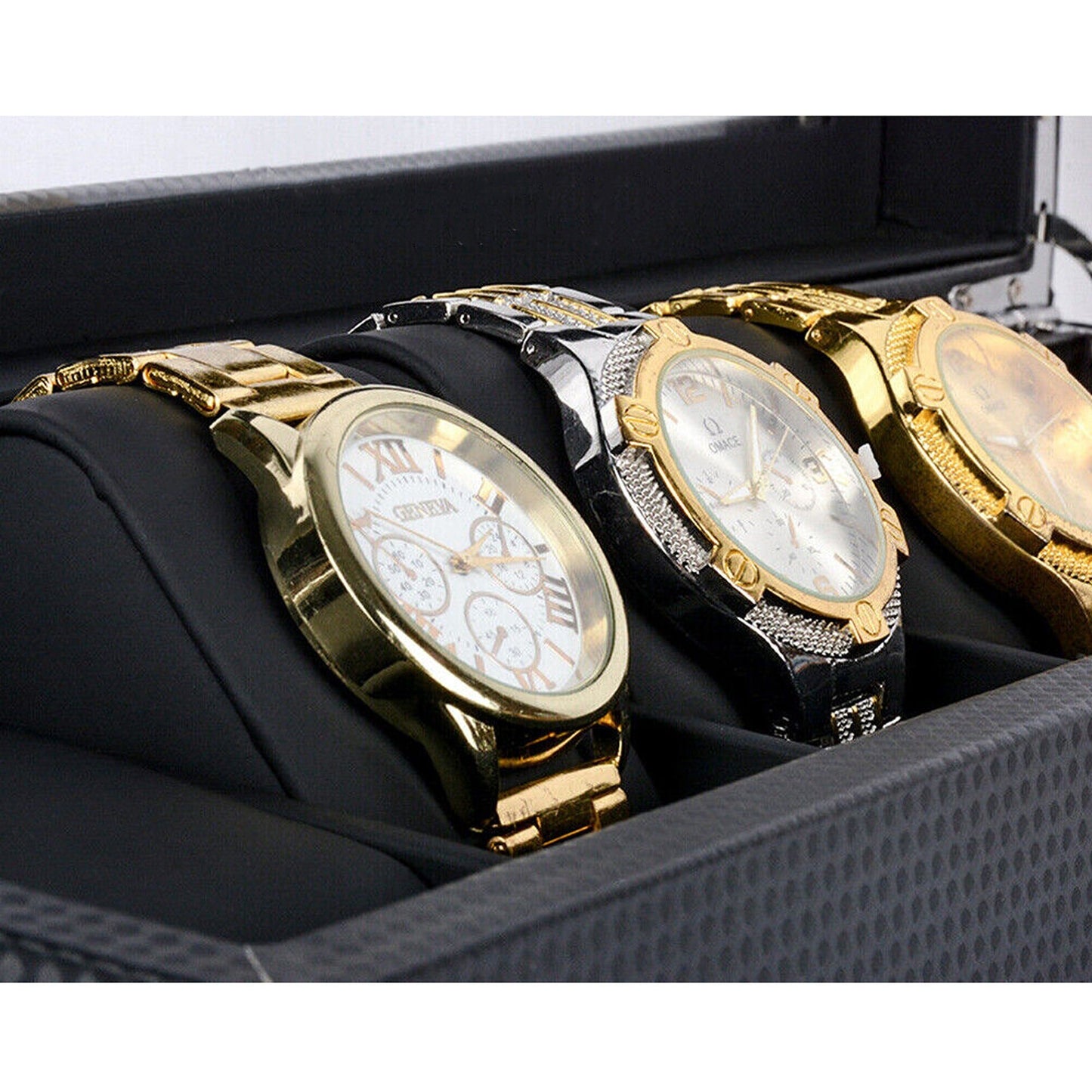 Elegant 12-Slot Watch and Jewelry Storage Display Case