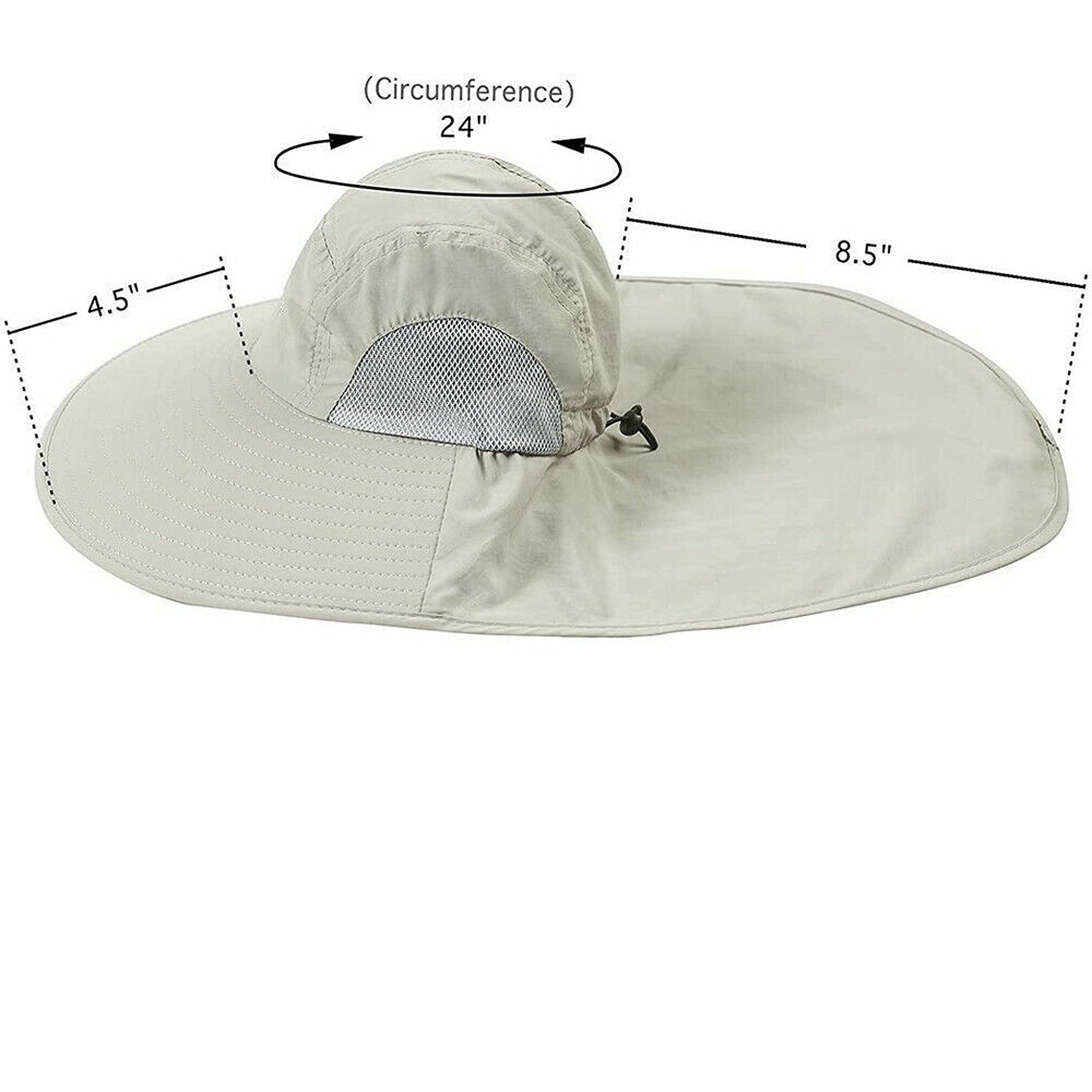 Unisex Sun Protection Hat with Neck Flap Wide Brim Outdoor Fishing Cap