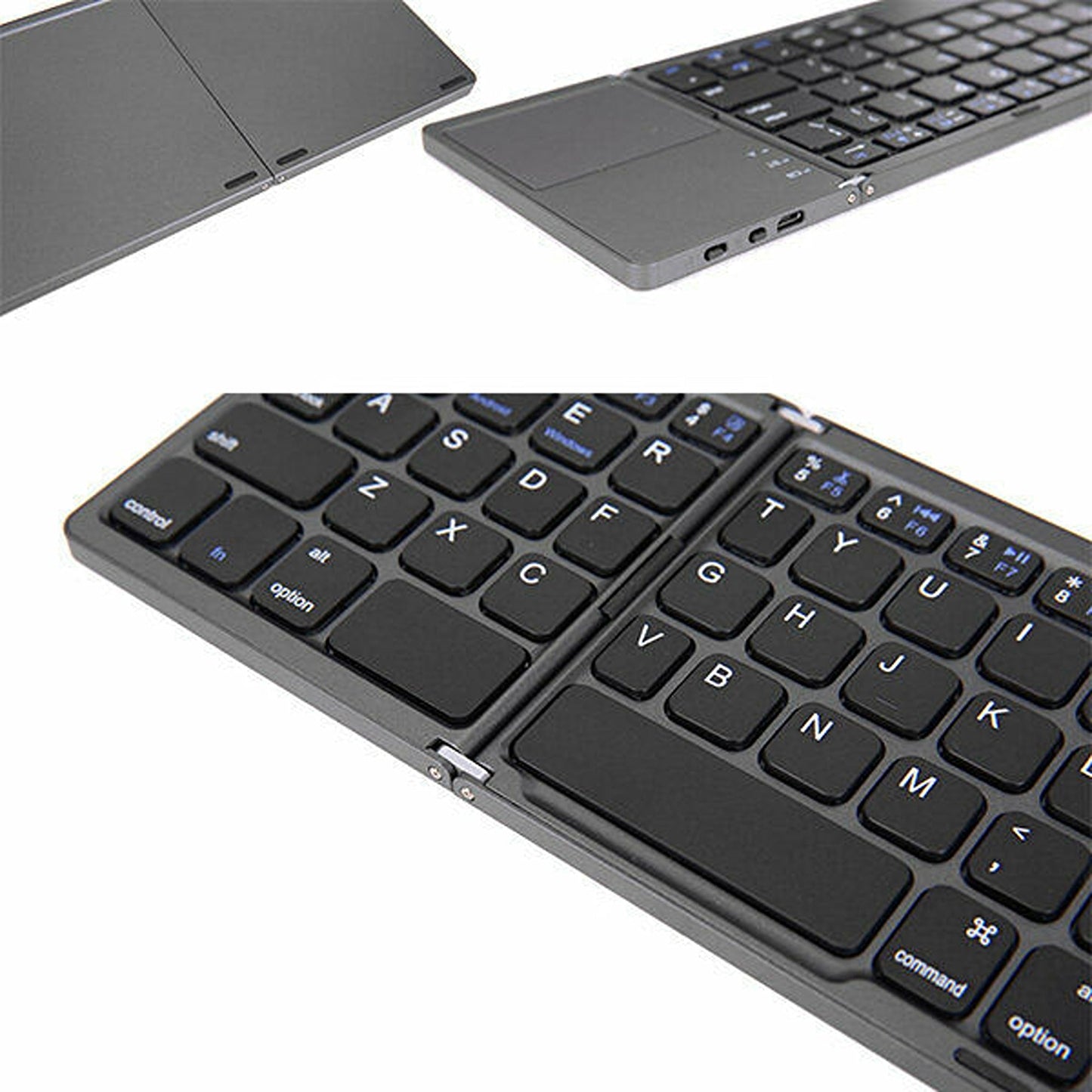 Slim Bluetooth Keyboard with Integrated Touchpad for Tablets and Smartphones