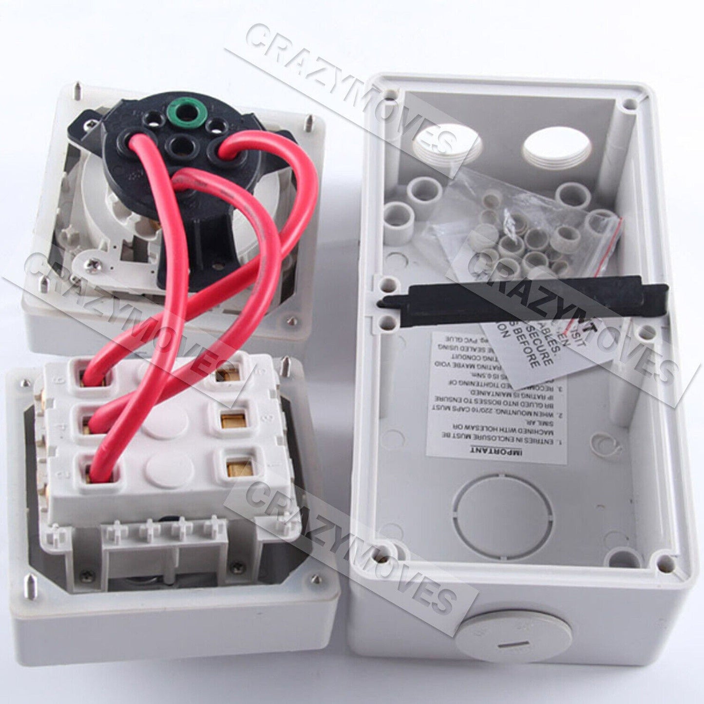 Weatherproof Industrial Switch for Outdoor Use IP66 500V 32amp 5 Pin