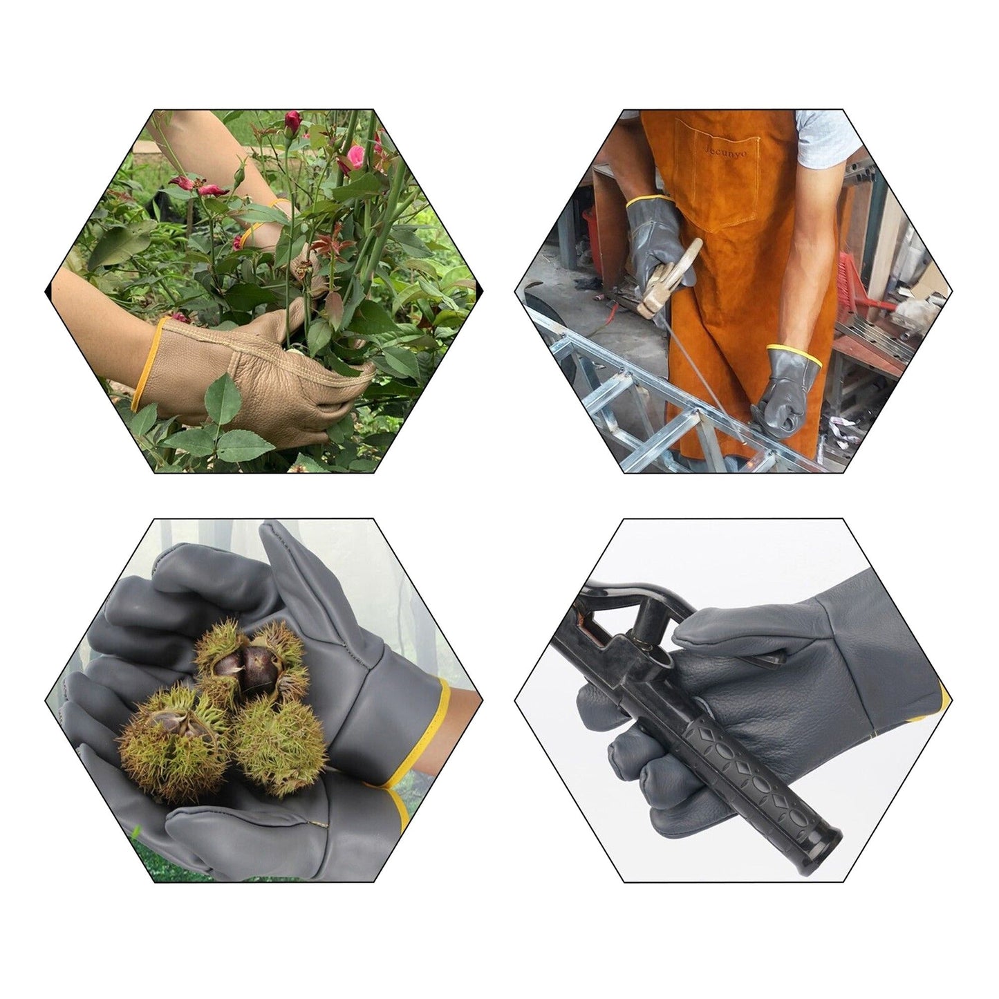 Gardening Premium Leather Safety Work Rigger Gloves