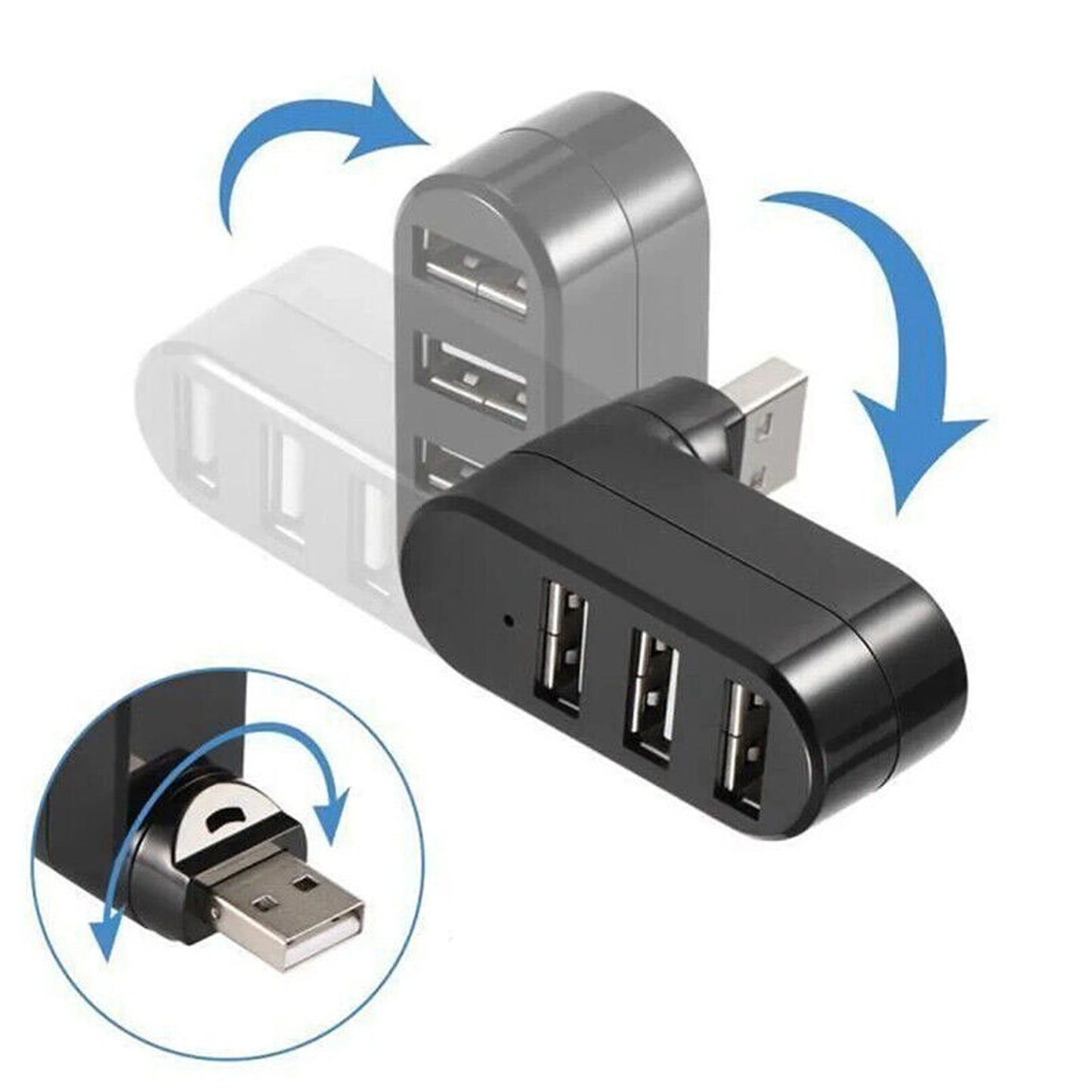 High-Speed 3-Port USB Hub for Laptop PC Data Transfer