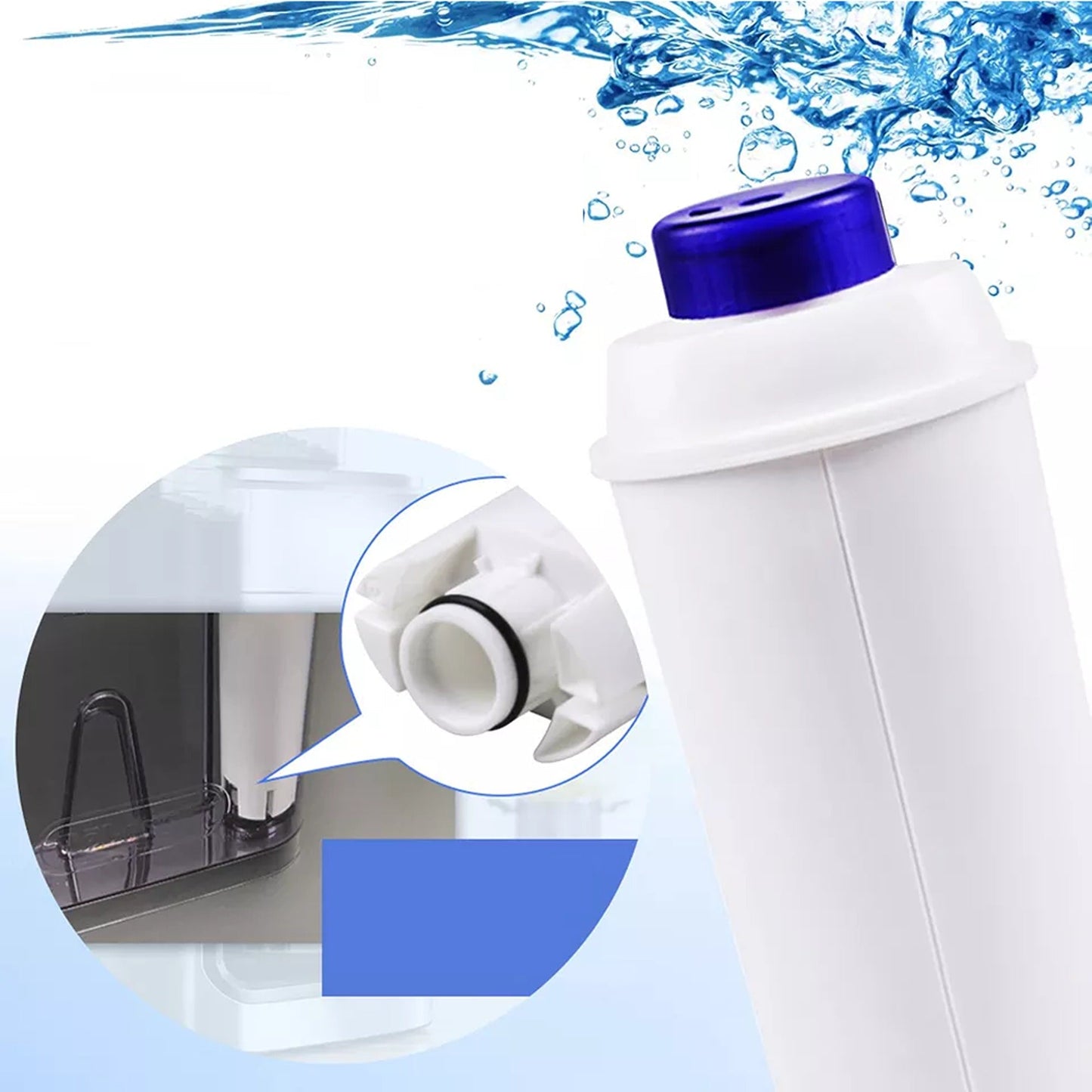 Water Filter 6 Pack for Delonghi Magnifica S ECAM22110SB Automatic Coffee Machine