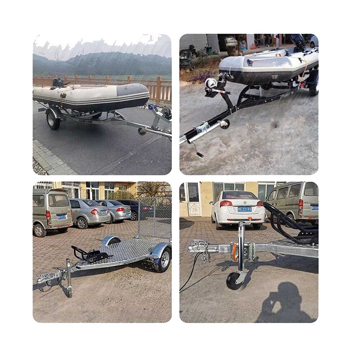 Swivel Swing Up Trailer Jockey Wheel with 1000LBS Capacity U-bolts