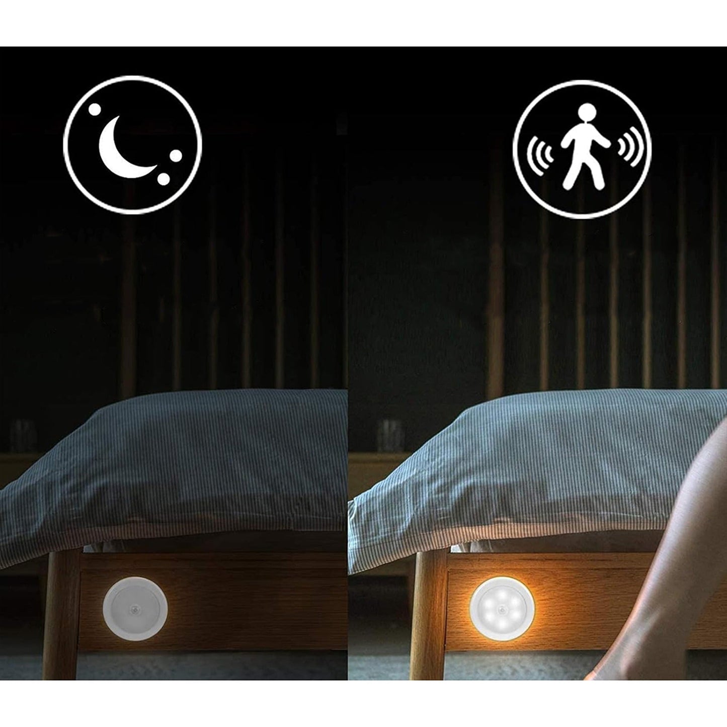 3pcs Motion Sensor Night Lamp Indoor Light Battery Operated