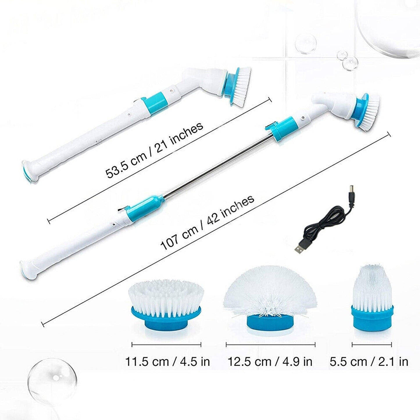 Electric Bathroom and Kitchen Cleaning Spin Scrubber Turbo Cordless Brush