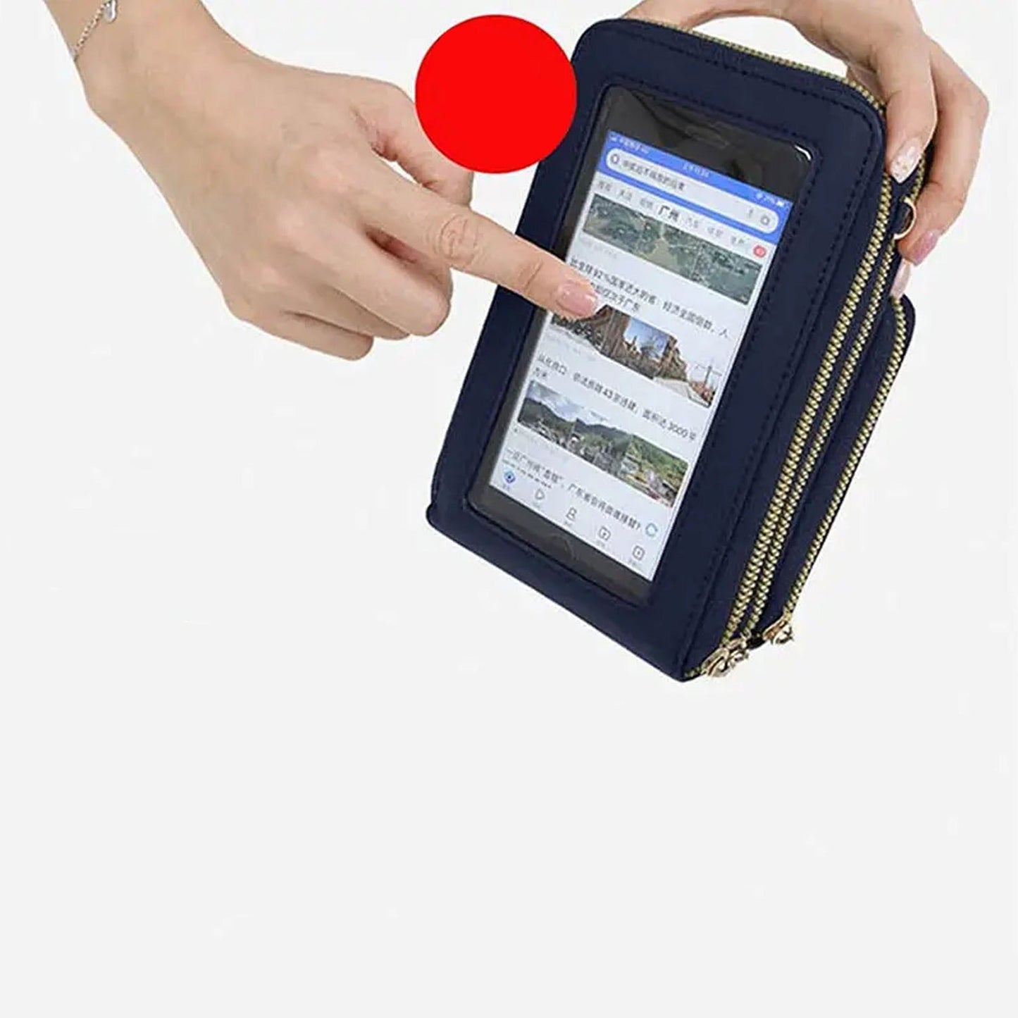 Touch Screen RFID Blocking Crossbody Phone Purse for Women with Strap