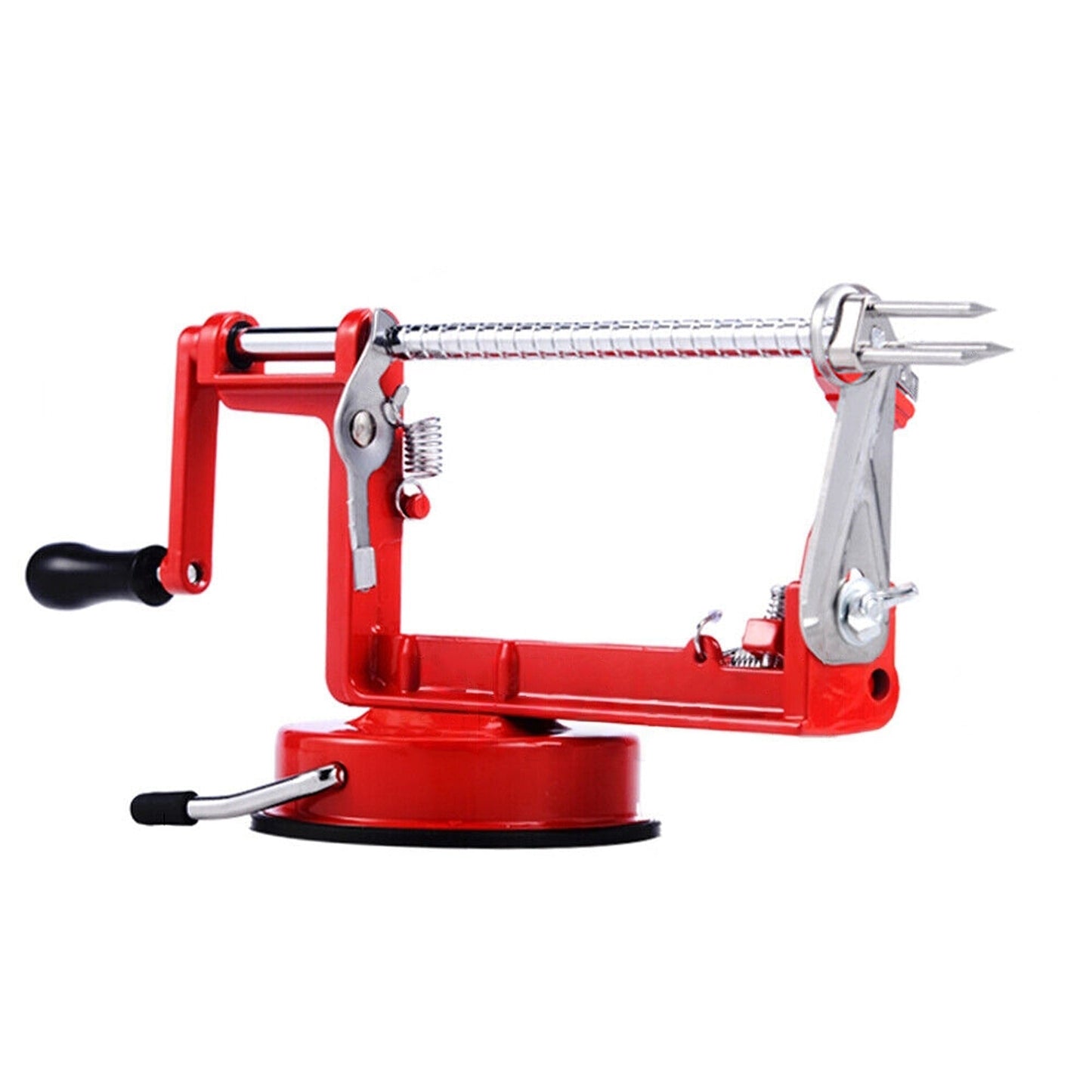 Efficient Apple Slicer and Corer Red Kitchen Peeler 3-in-1
