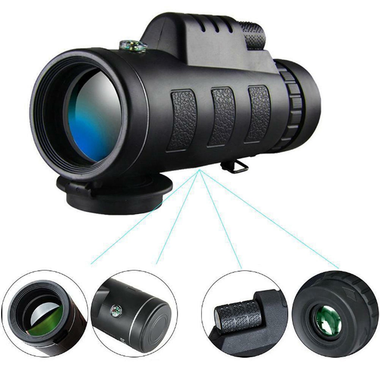 40X60 Zoom HD Monocular Telescope with Tripod and Clip for Mobile Phones