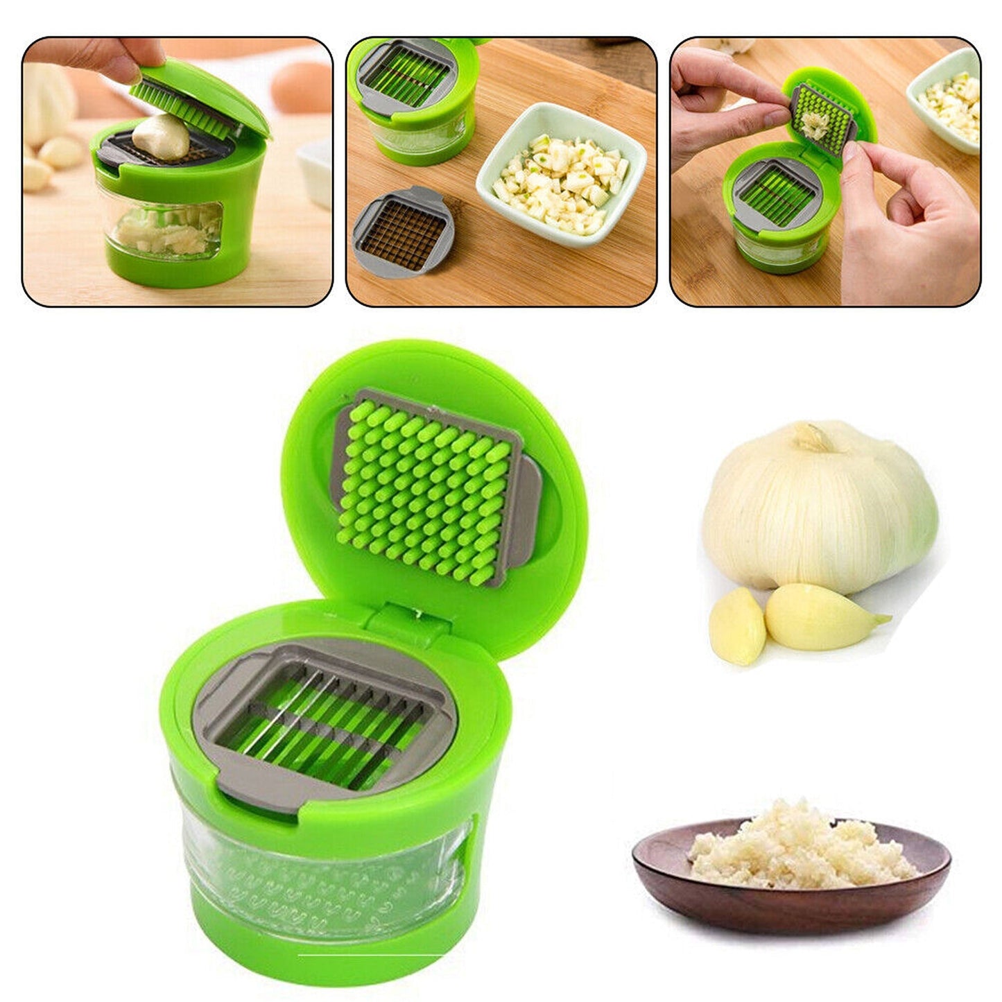 Garlic Press Crusher Stainless Steel Mincer and Peeler Kitchen Tool