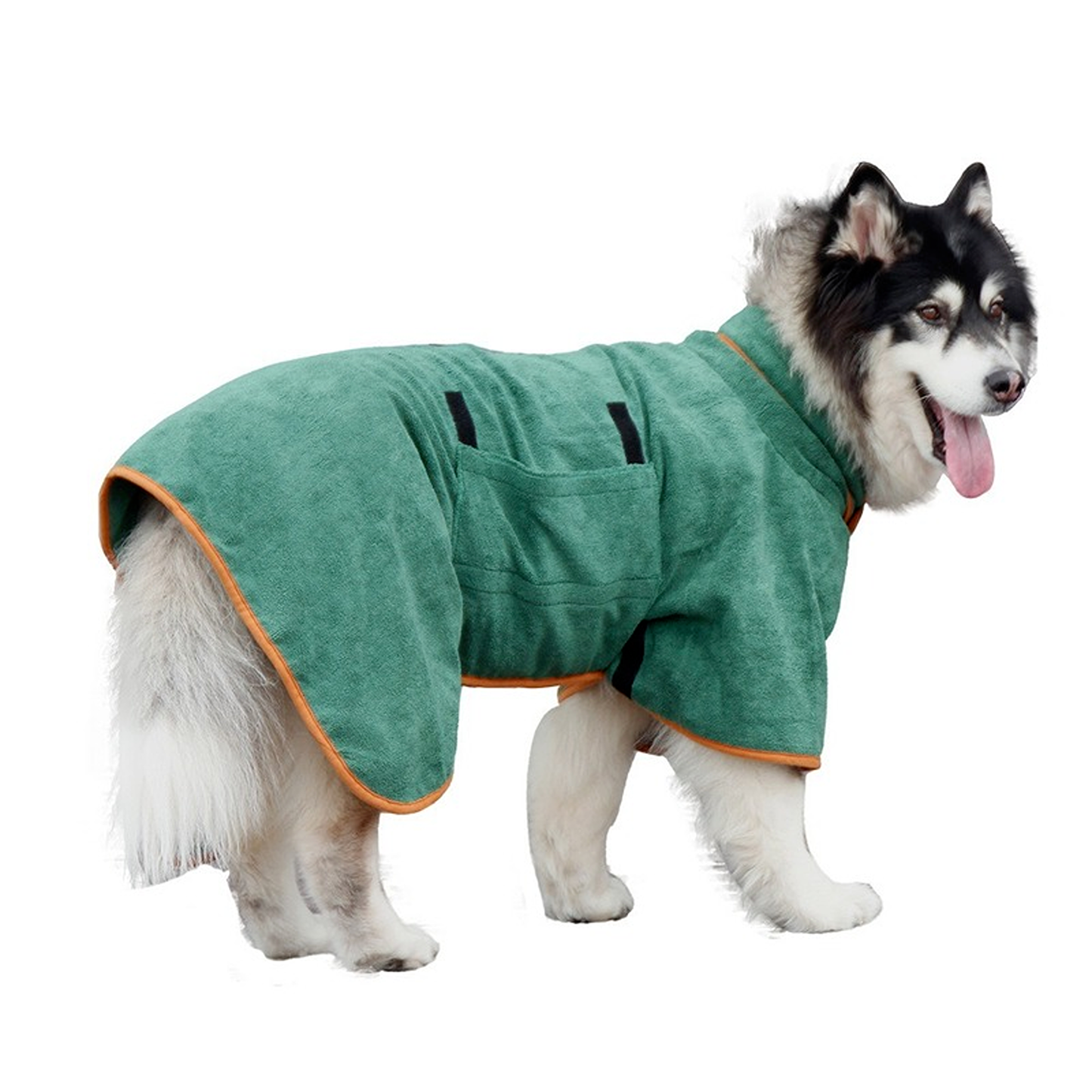 Green Soft Microfibre Dog Bathrobe Towel Drying Robe for Pets