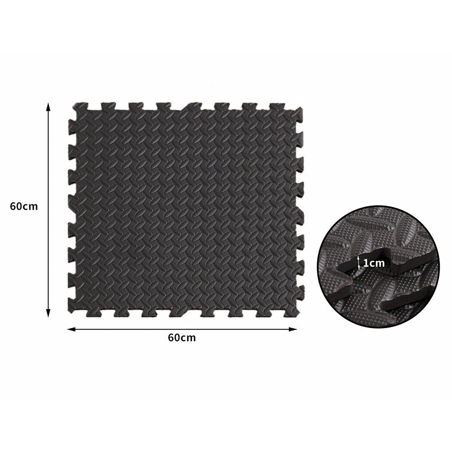 12pcs Heavy Duty EVA Foam Mat Interlocking Gym Floor Mats
