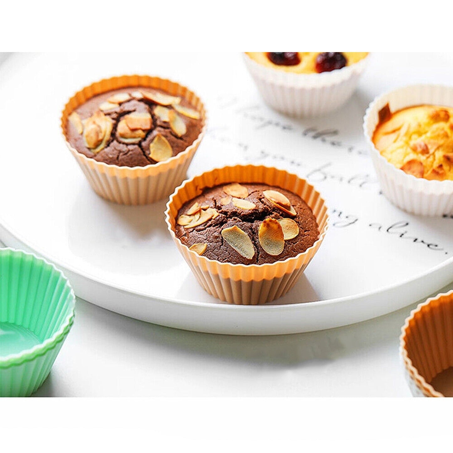 20pcs Cupcake Silicone Baking Cases Round Muffin Molds DIY