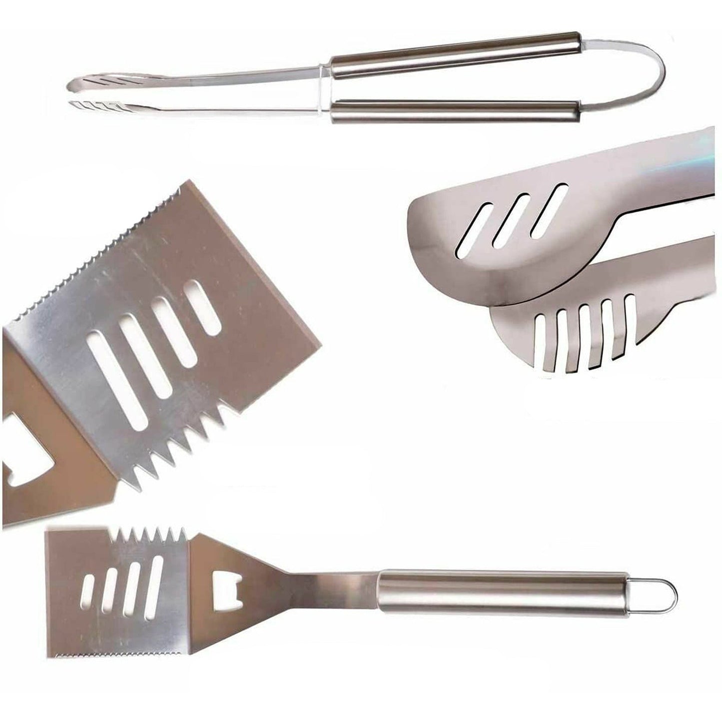 10pcs Stainless Steel Barbecue Set with Aluminium Grill Utensils