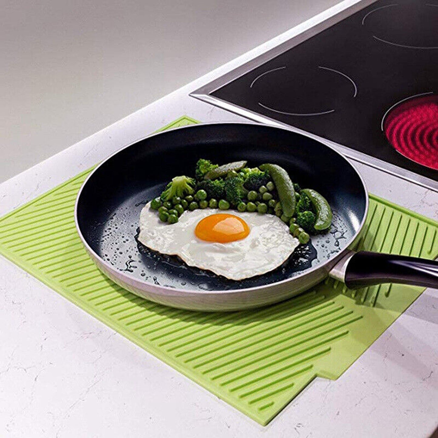 Heat Resistant Non-Slip Silicone Dish Drying Mat and Pot Holder