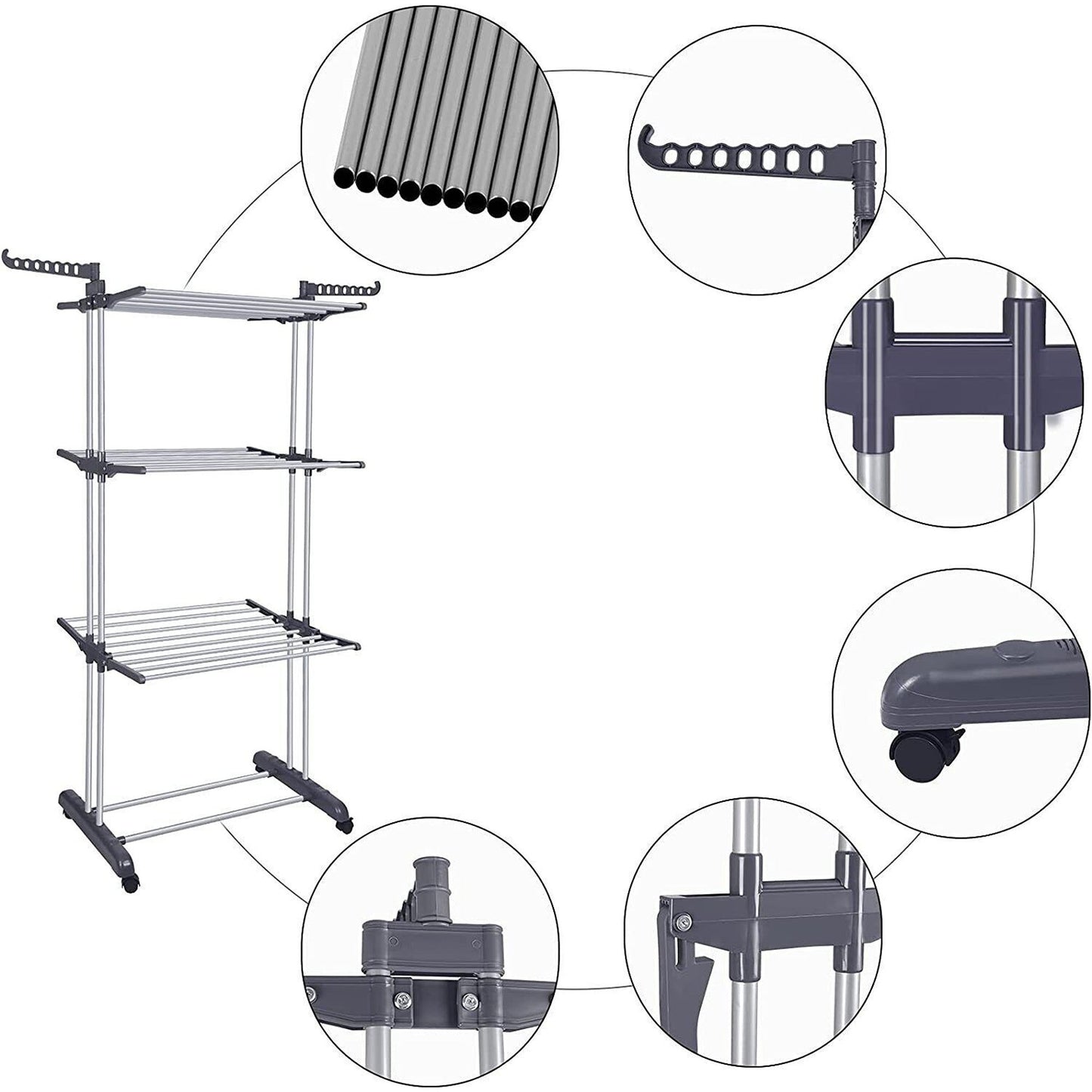 Portable Heavy-Duty Clothes Dryer Foldable Airer Laundry Drying Rack